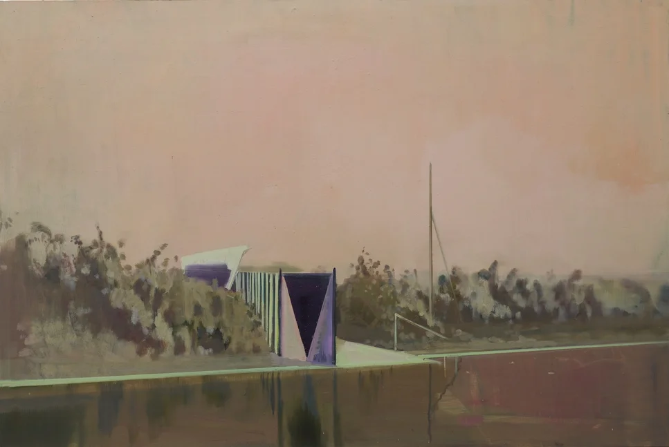 »Naturbad Mockritz« · 102 x 150 cm / 40 x 59 in · oil on wood · 2013