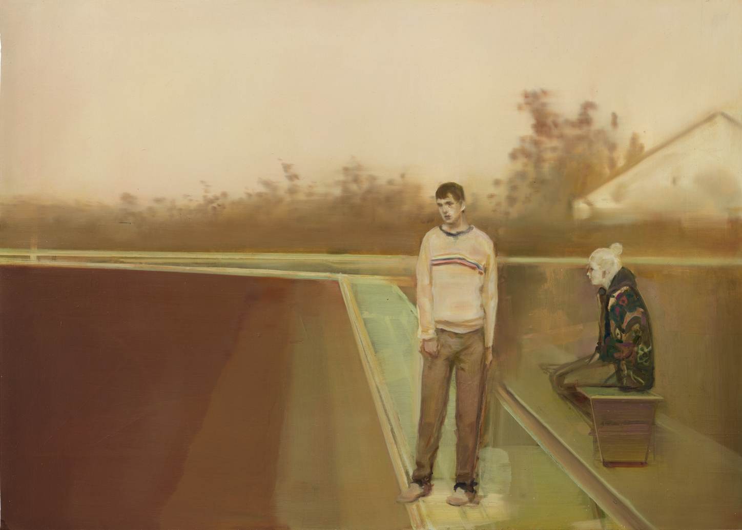 »Freibad« · 115 x 161 cm / 45 1/4 x 63 1/2 in · oil on wood · 2014