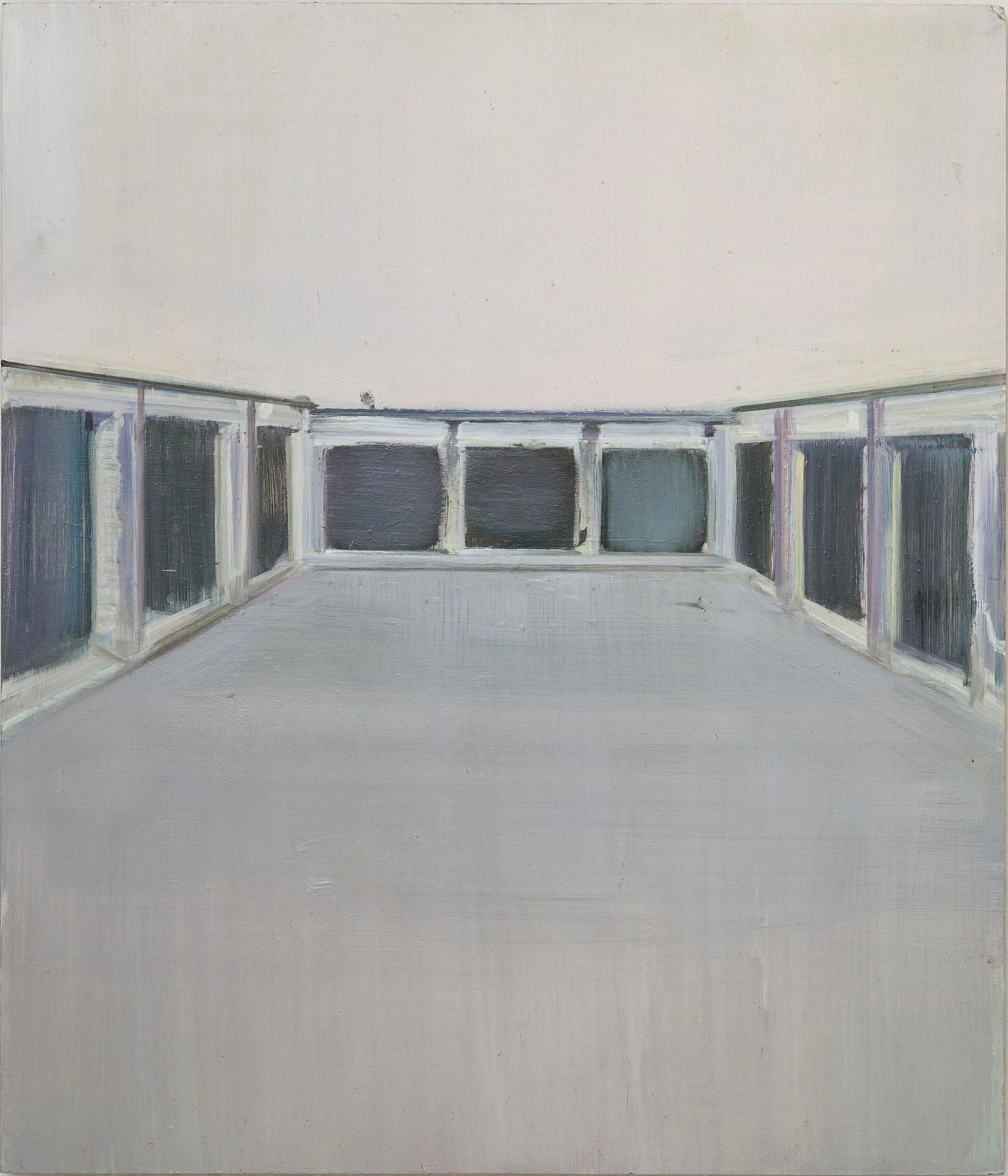 »Garagenhof« · 70 x 60 cm · Öl auf MDF · 2017