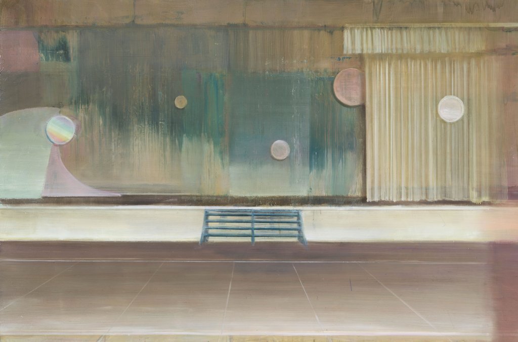 »Bühne mit Planeten« · 100 X 150 cm · Öl auf Holz · 2020