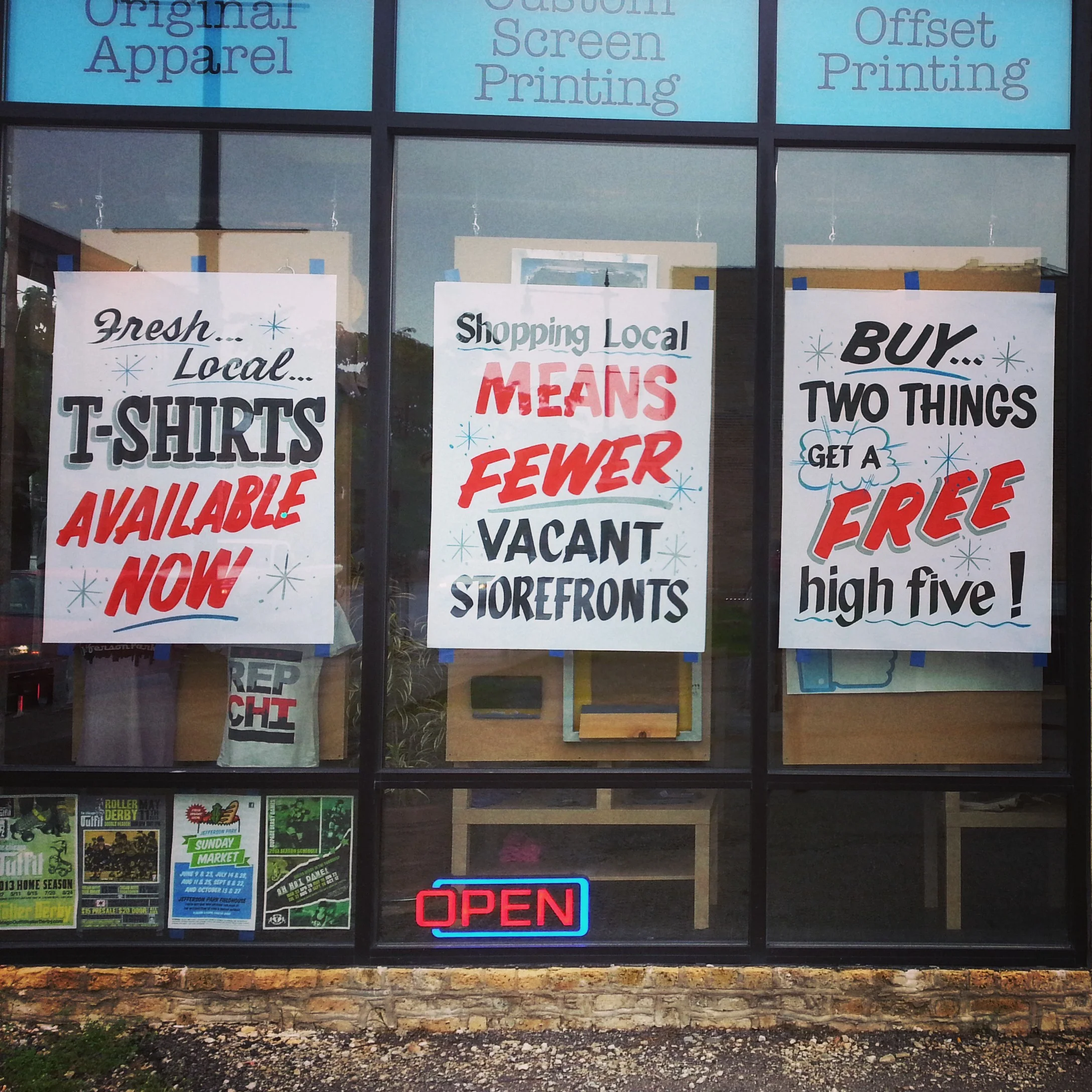 Our fabulous butcher paper signs, hand painted by RightWay.