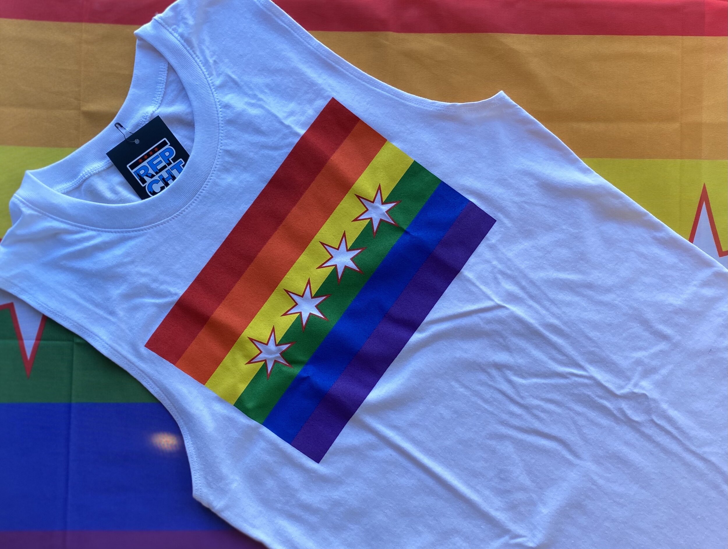 Chicago Pride Flag muscle Tank — REP CHI