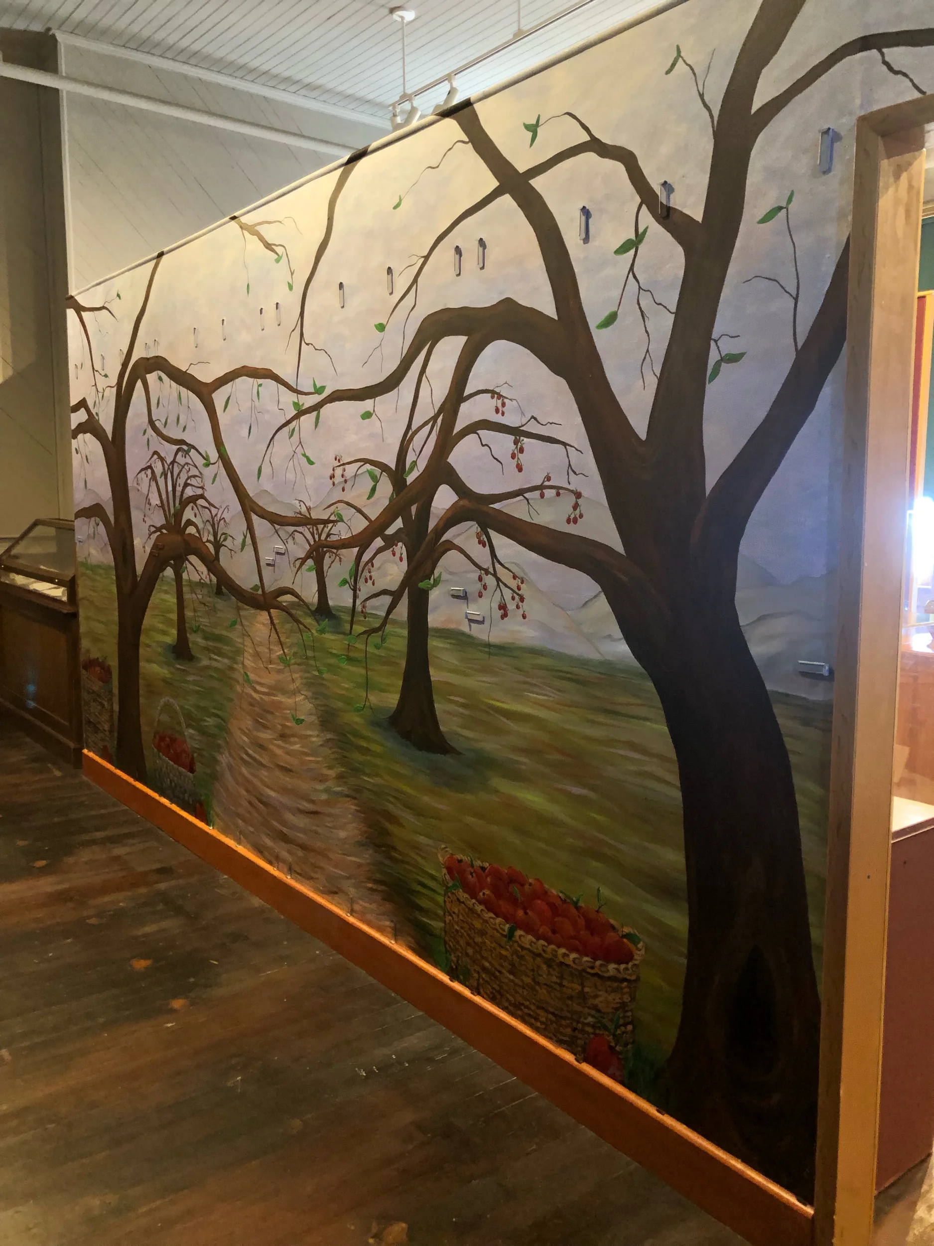 Donor Wall Mural for The Historic Fourth Ward School Museum- the museum will apply apples engraved with key donor names