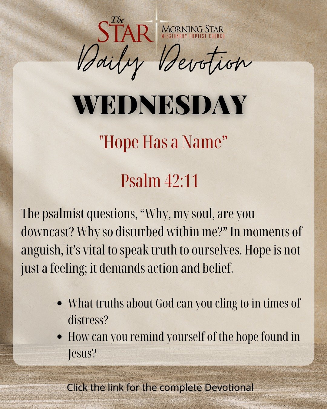 Feeling lost and confused? Remember that hope has a name, and that name is Jesus. He walks with us through our darkest times. Keep your faith and trust His Word! #HopeHasAName #Faith #Jesus #Hope
Get the full devotional here: https://www.mymsbc.org/w