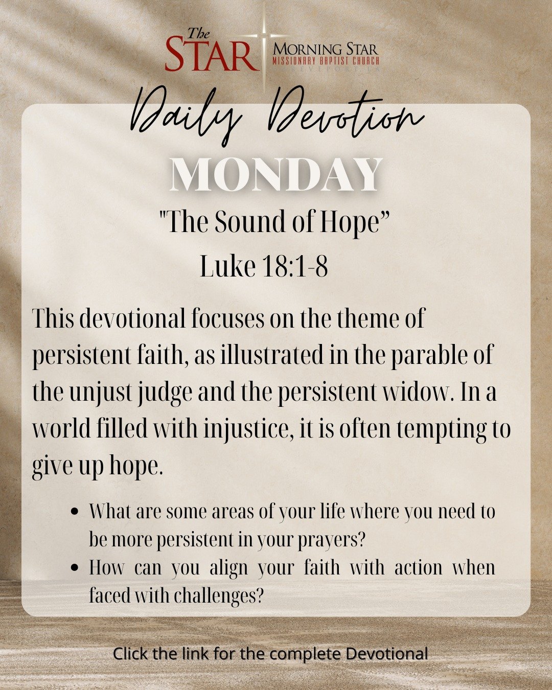 Just as the widow kept knocking for justice, we are called to approach God with the same level of determination and trust. In what ways have you seen God respond to persistent prayers in your life?