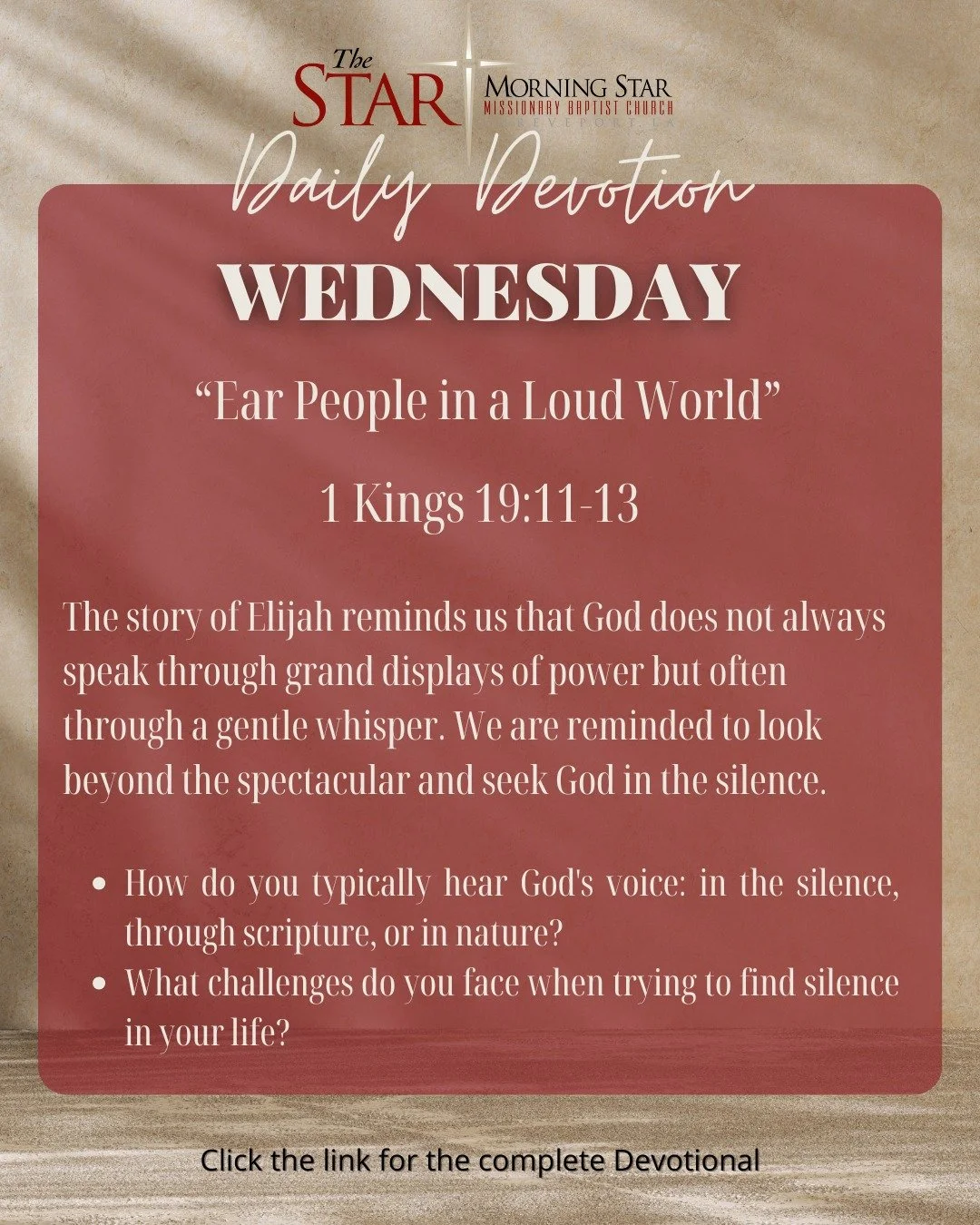 Let us learn to quiet the chaos in our lives and create space for the gentle whisper of God. How can you make room for God's whisper in your daily routine? #FaithJourney #SeekGod #FindSilence