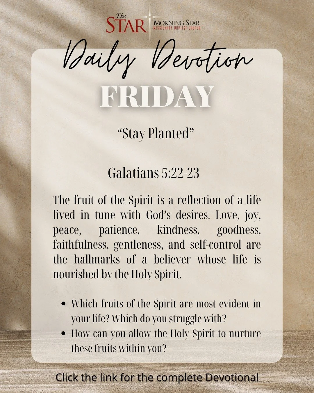 🌳 DAY 5: STAY PLANTED 🌳

"Not so the wicked! They are like chaff that the wind blows away." - Psalm 1:4

The righteous are like a TREE. The wicked are like CHAFF.

A tree has weight, substance, grounded glory. But chaff has no weight&mdas