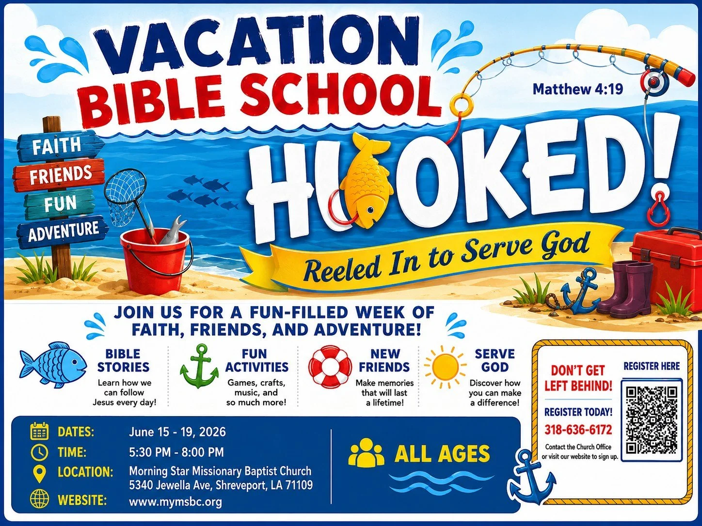 Come join us for a joyful and uplifting week at Vacation Bible School. We invite everyone to experience fun and inspiring Bible stories, engaging activities, music, crafts and meaningful friendship in a safe and welcoming environment. It&rsquo;s a wo