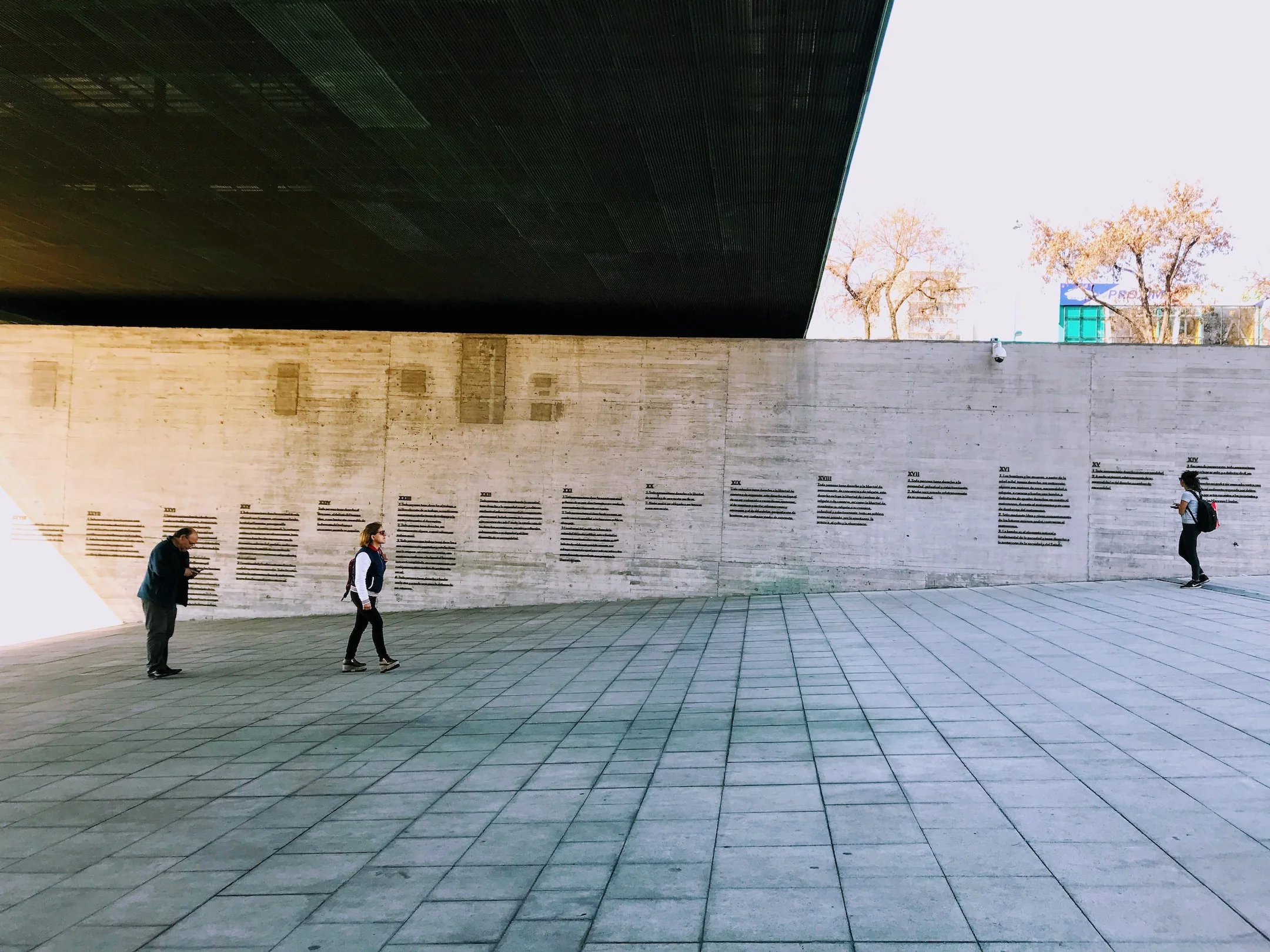 Entrance to the Museo de la Memoria y los Derechos Humanos outlining the constitution of Human Rights