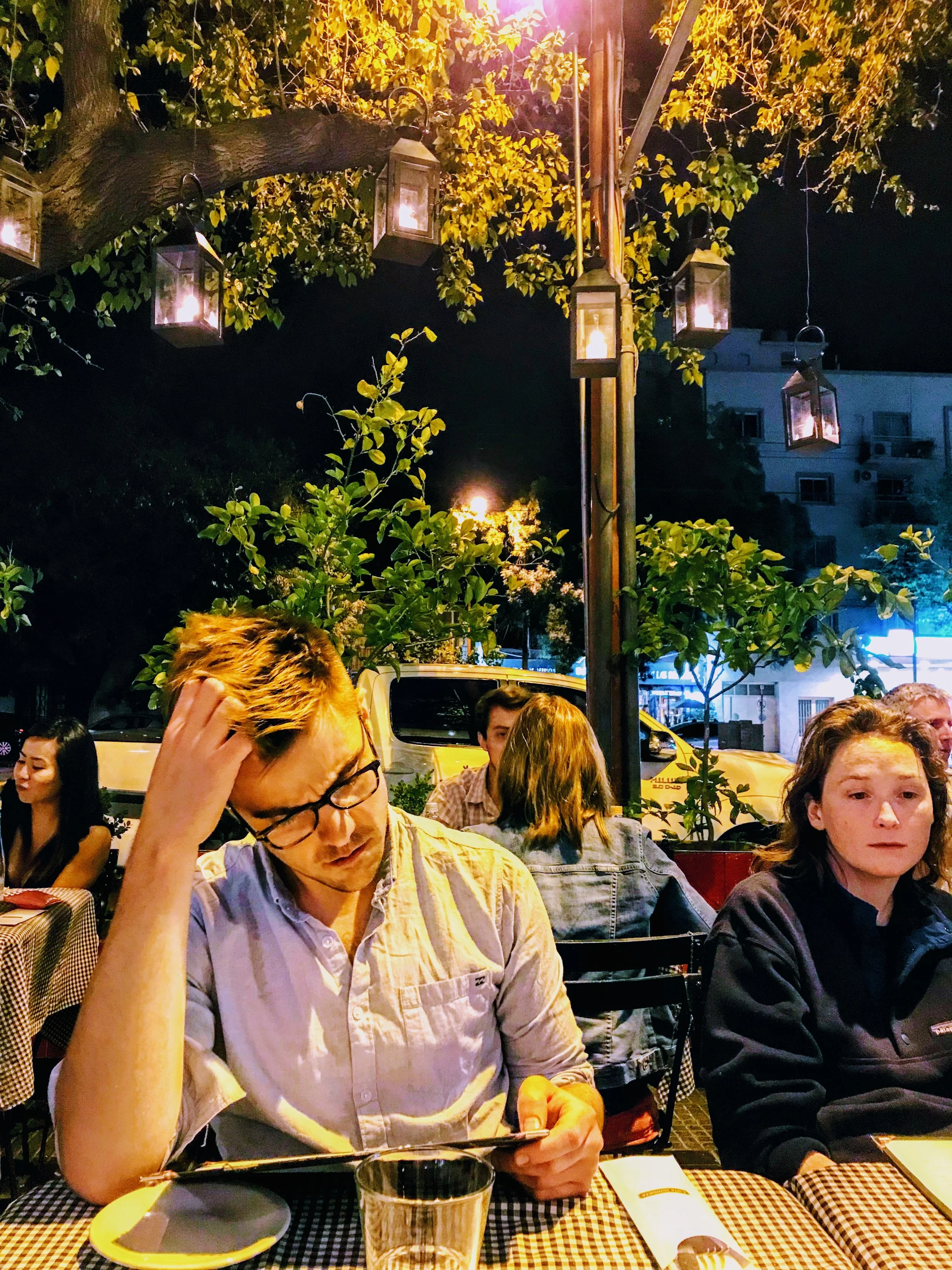 Dinner under the lights at Maria Antonieta