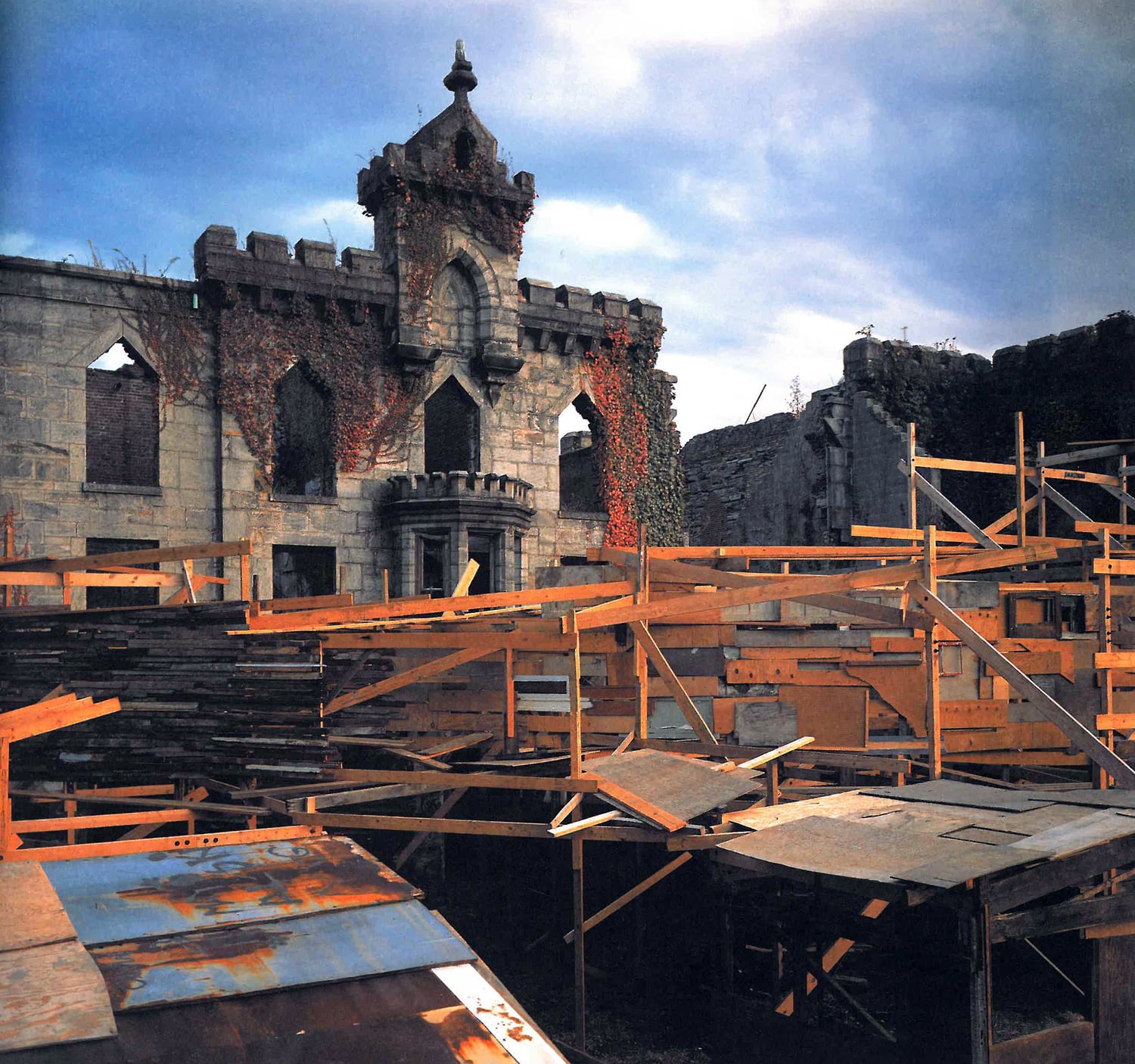 Image from Kawamata Project on Roosevelt Island , Andrew Moore