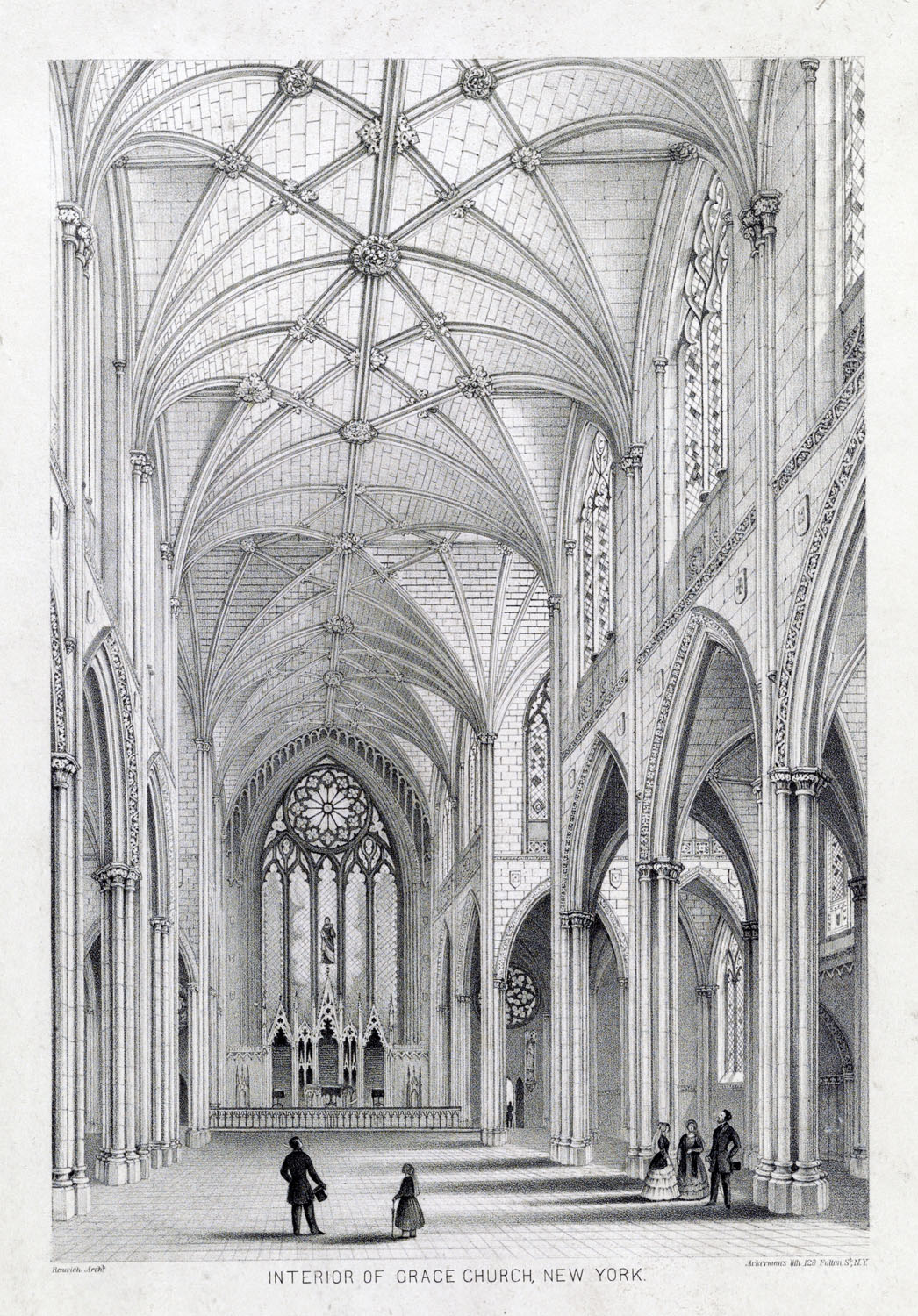 Architectural rendering of the interior of Grace Church, Library of Congress