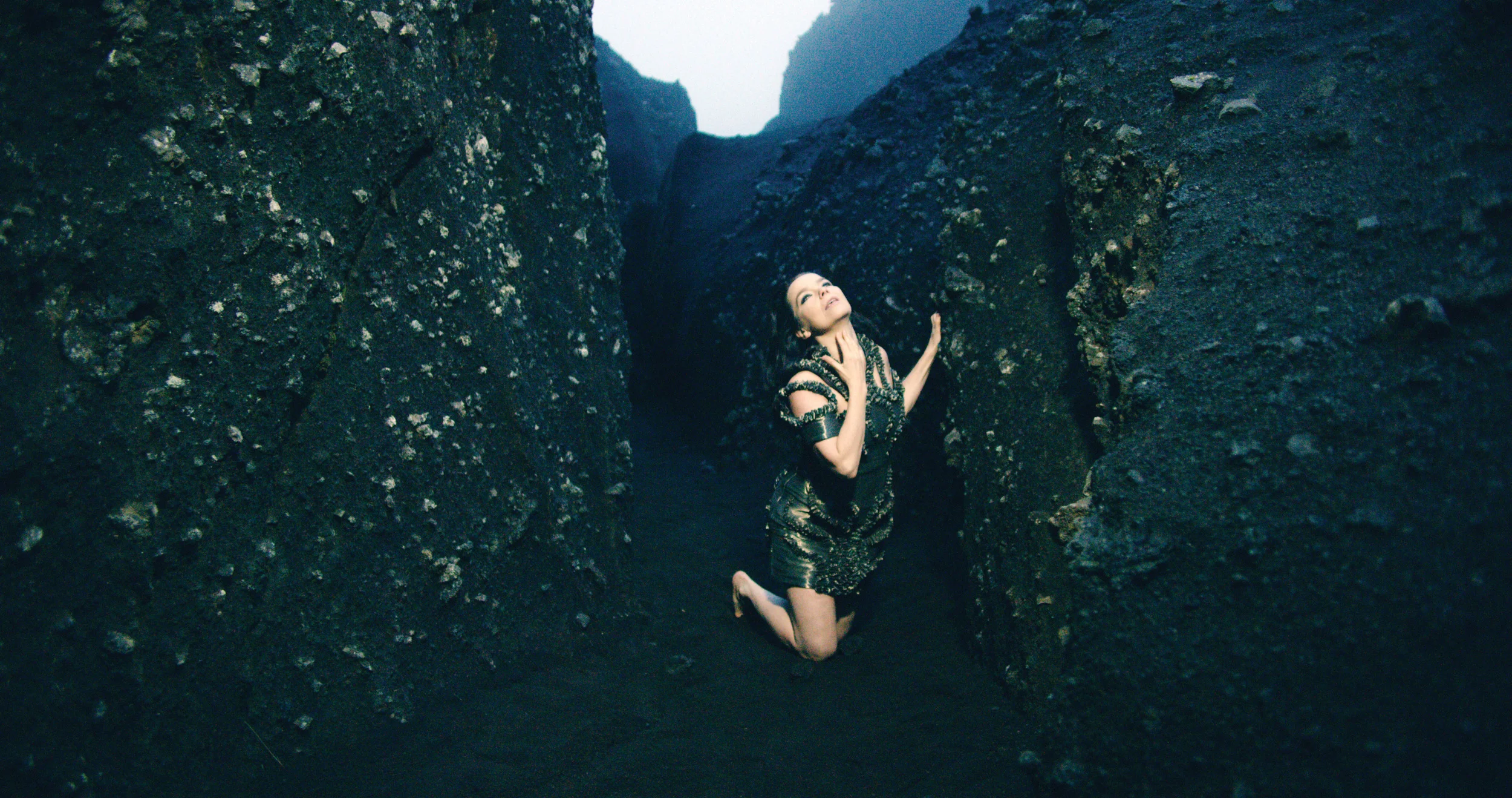 Still from Björk's music video " Black Lake ," commissioned by MoMA.