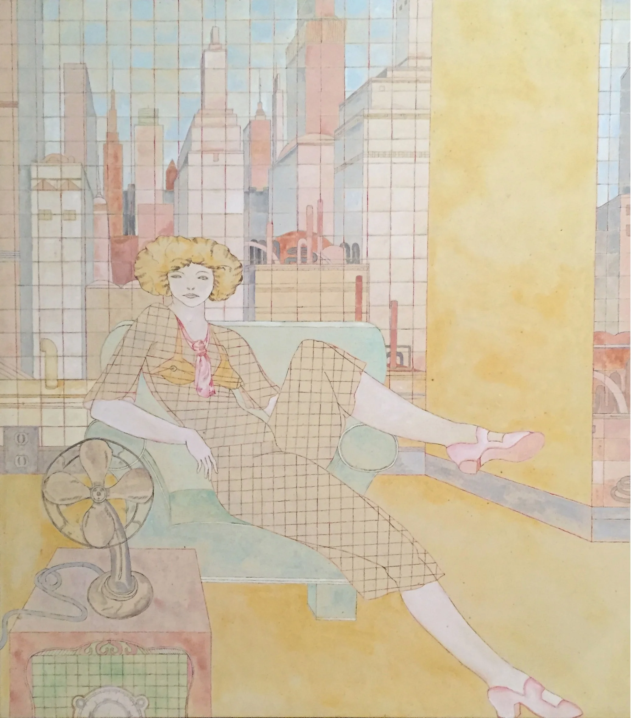Susan Hall’s New York Portrait 1970 (acrylic and graphite pencil on canvas)