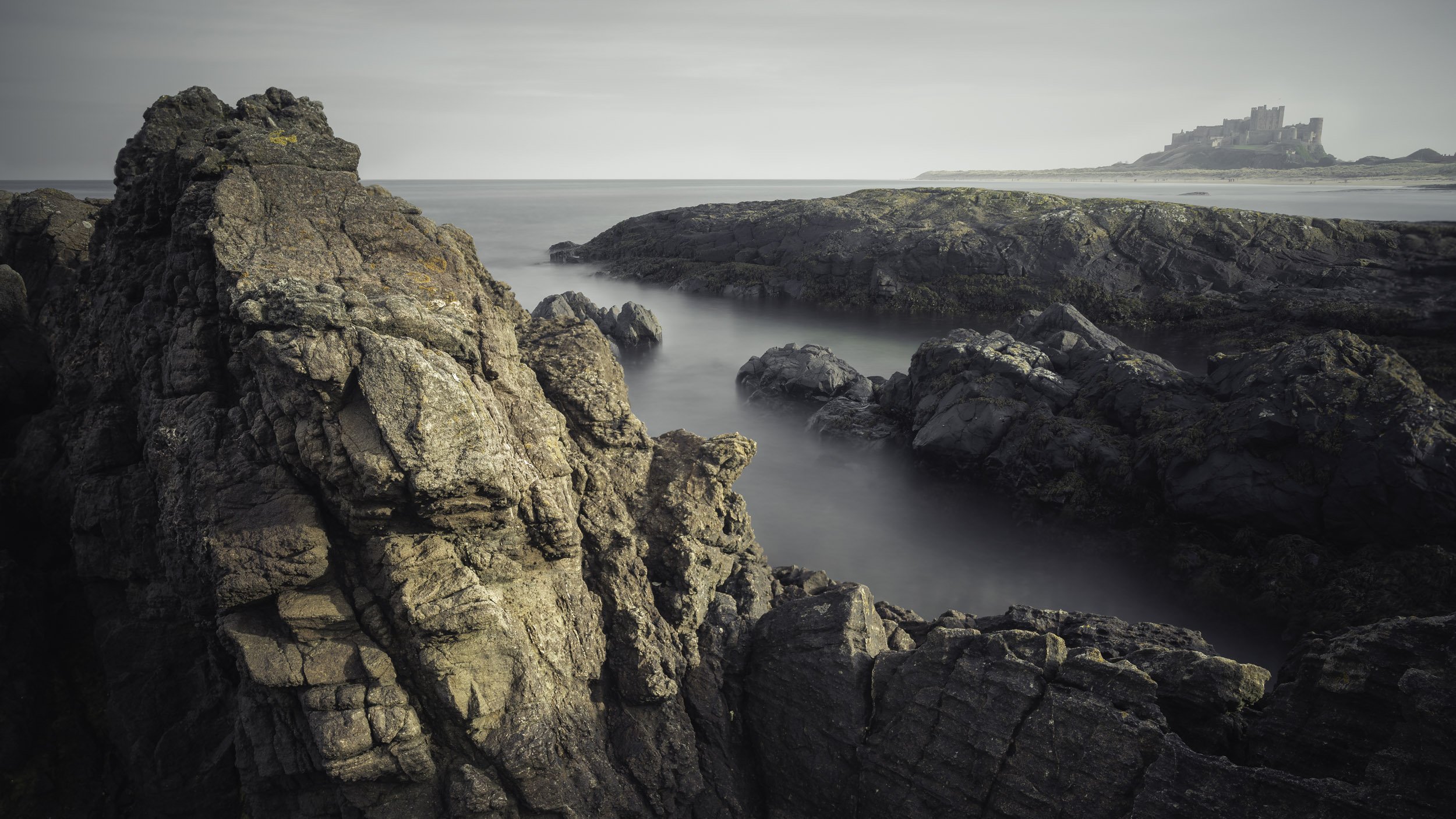 Fine art photograph or Bamburgh Castle on the Northumberland Coast