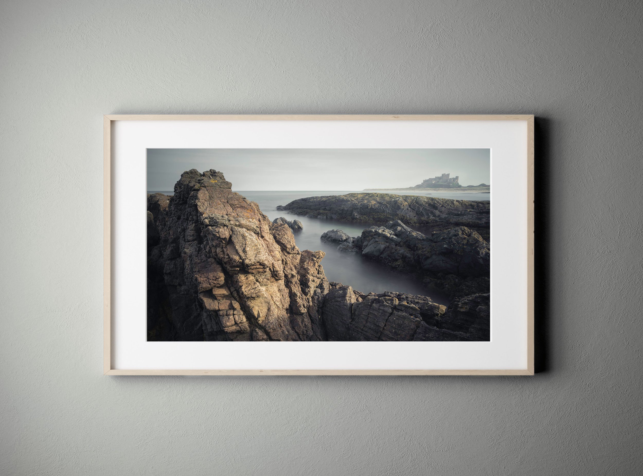 Framed giclee print of Bamburgh Castle in Northumberland