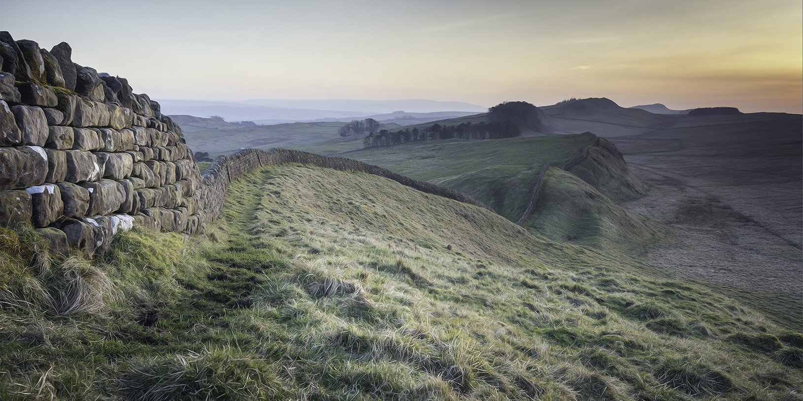 fine art landscape photograph of hadrians wall in northumberland
