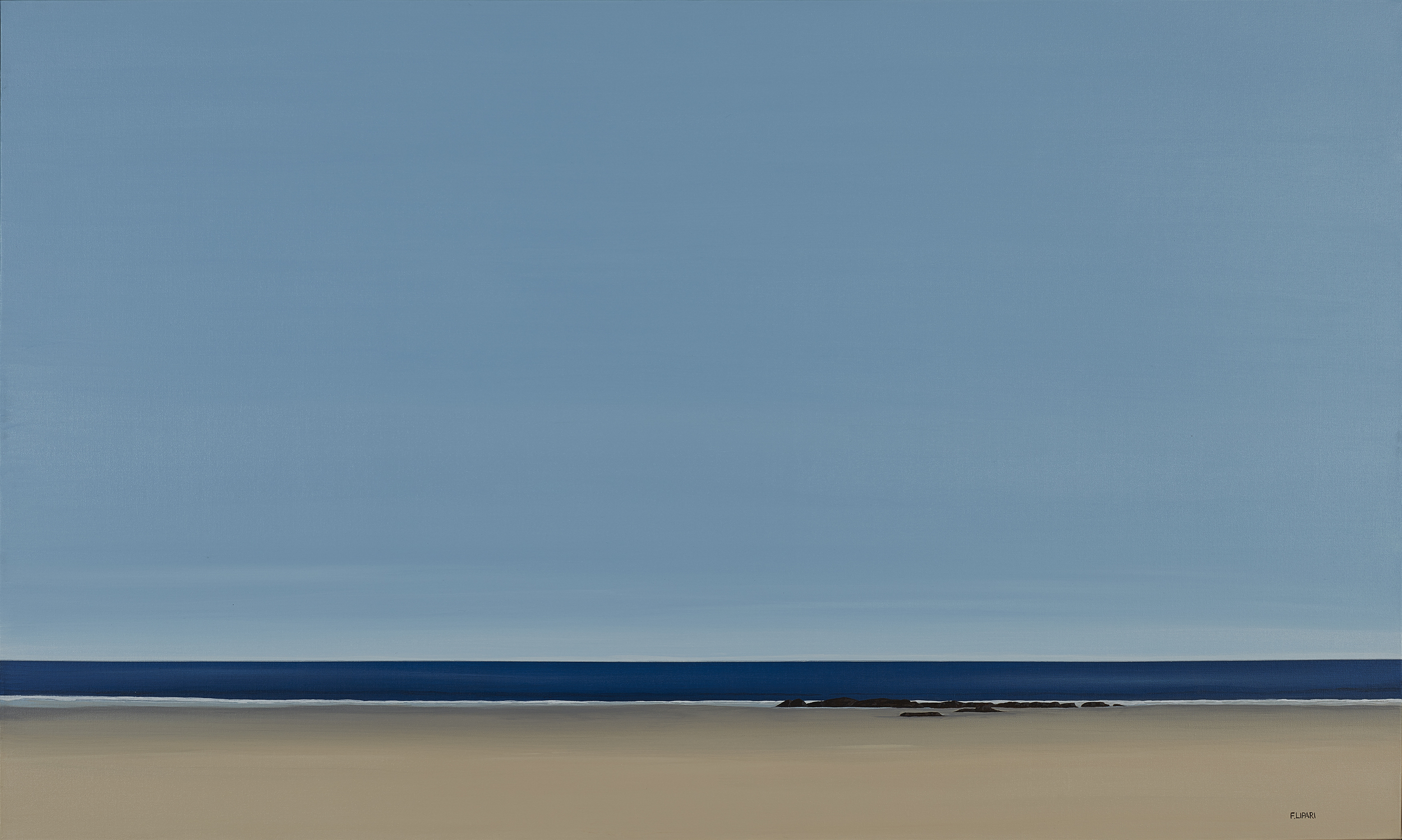 Parson's Beach | 2016, 60 x 36 acrylic on canvas. Another peaceful day on Parson's Beach in Kennebunk, ME.