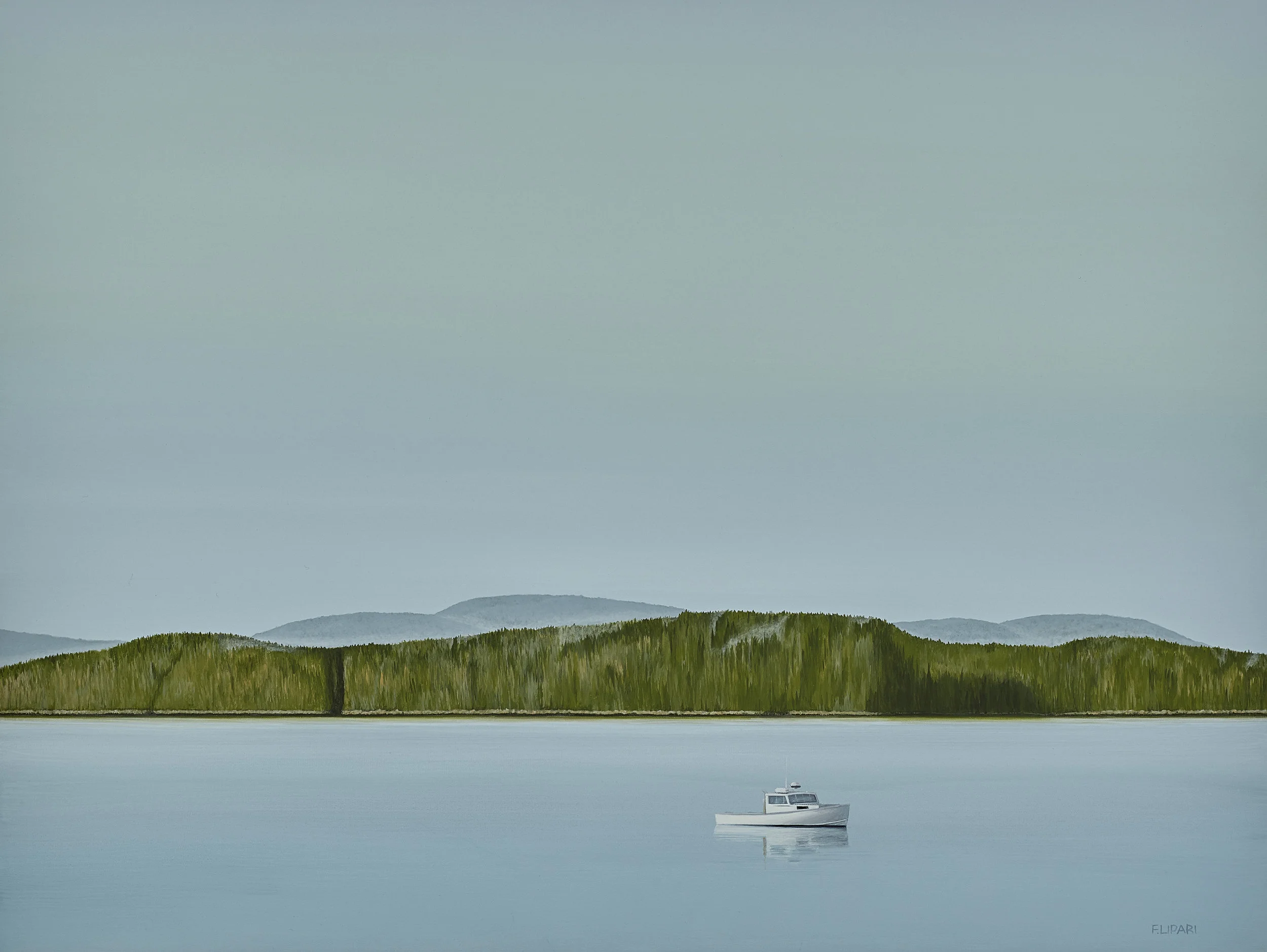 Mt. Desert Narrows - Flanders Bay | 2017, 48 x 36 acrylic on canvas