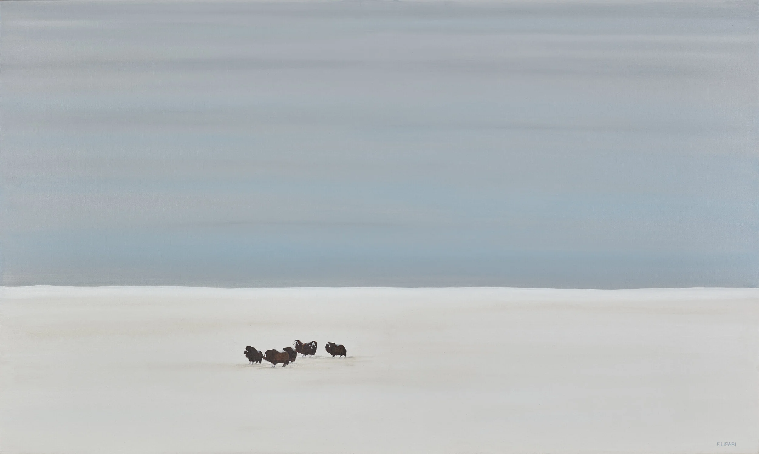      Iqiqsimajut - Muskox Herd   | 2015, 60 x 30 acrylic on canvas.   