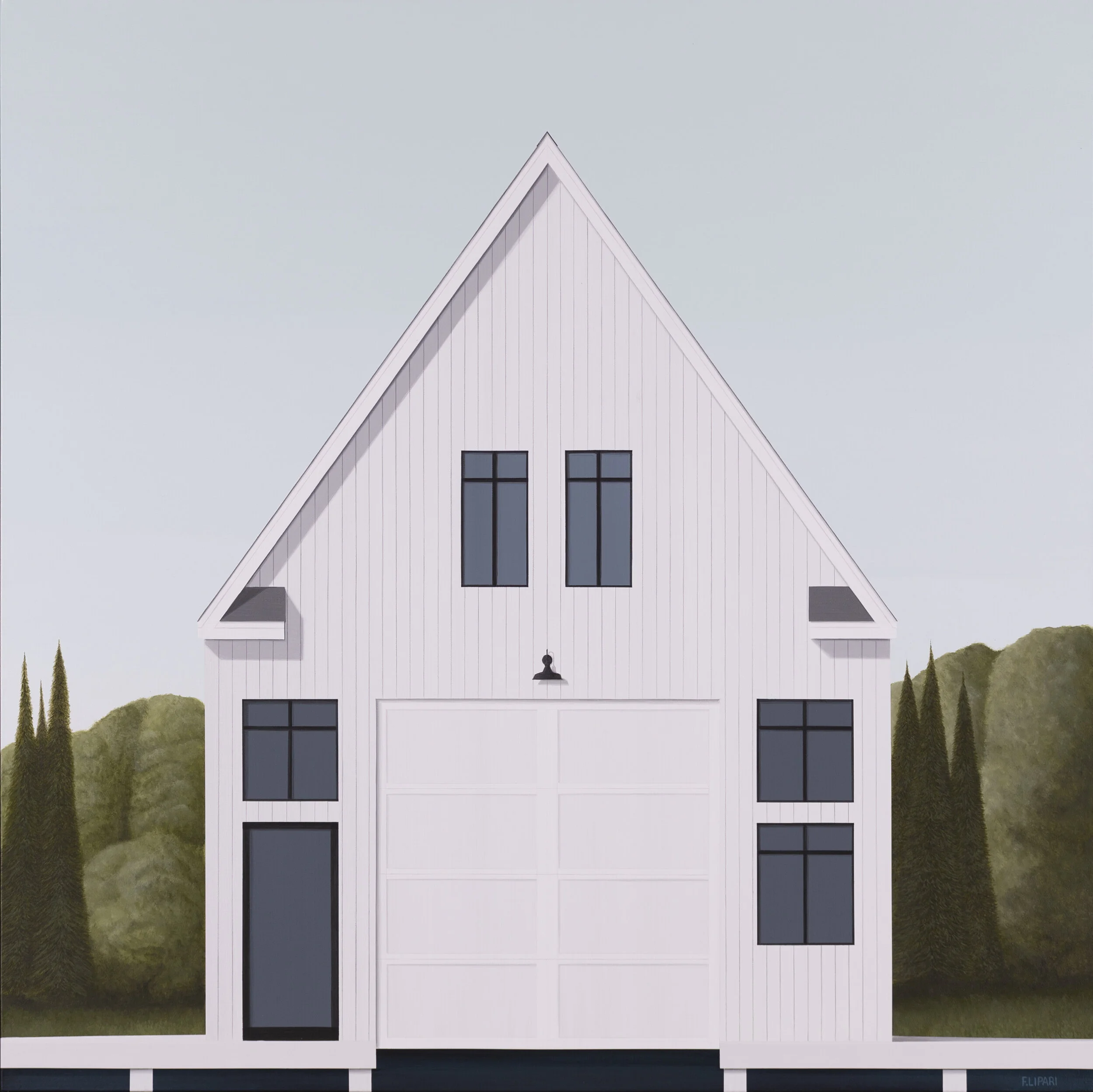   Boat Haus  | 2021, 40 x 40 acrylic and watercolour pencil on canvas 