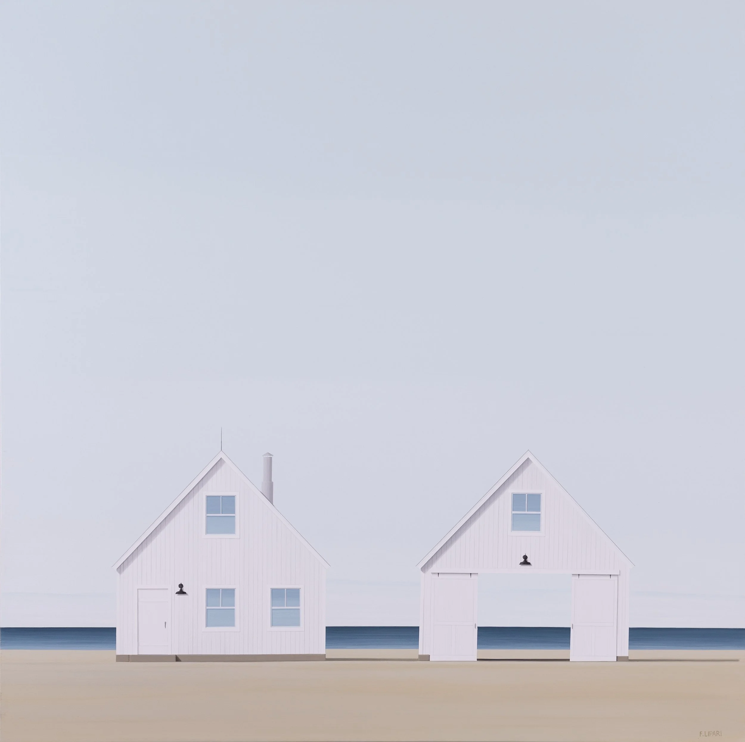   Beach House  |   40 x 40, acrylic and watercolour pencil on canvas 