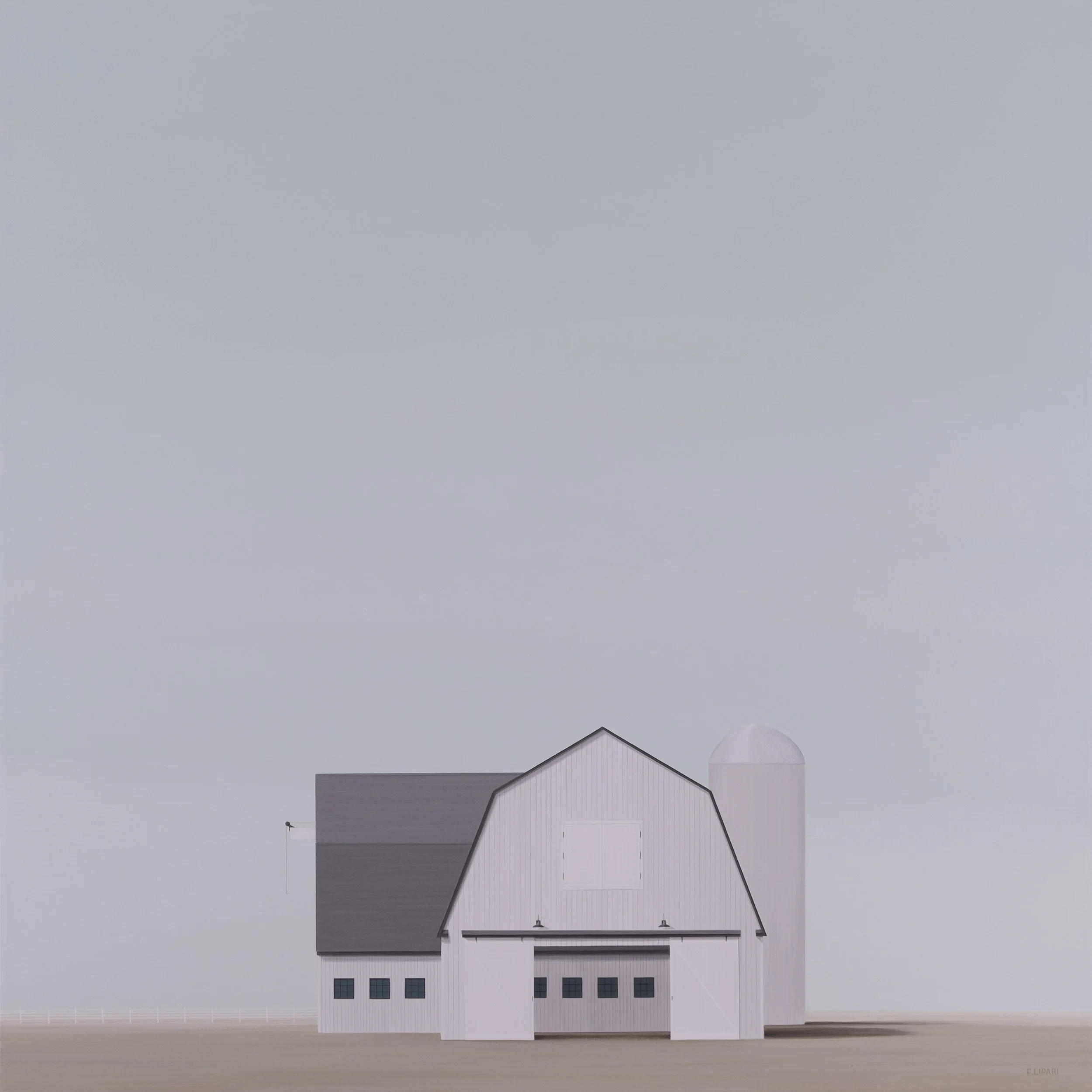   Ranch   | 2022, 40 x 40 acrylic and water color pencil on canvas 