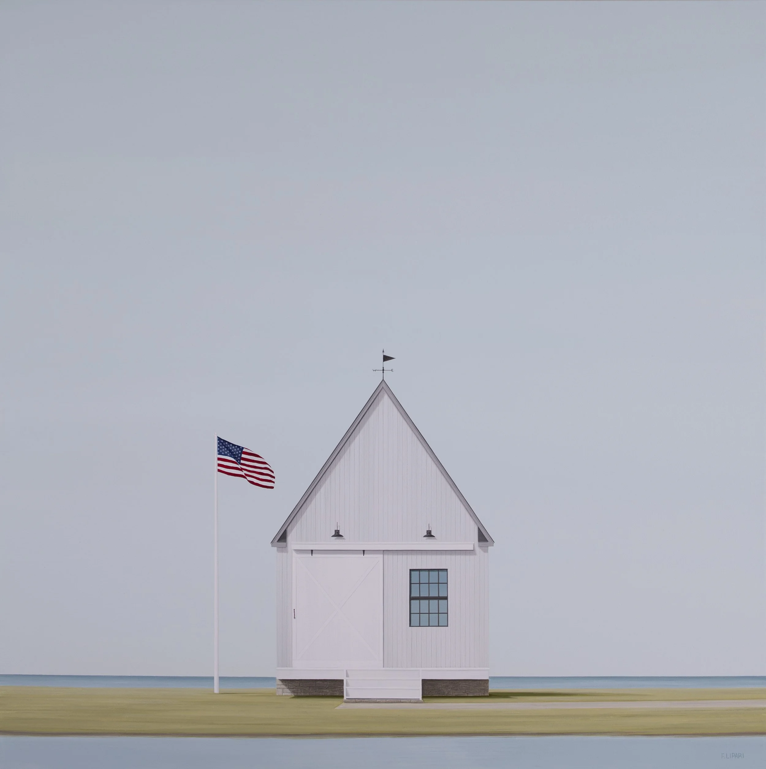   Afloat  | 2022, 40 x 48 acrylic and watercolour pencil on canvas  