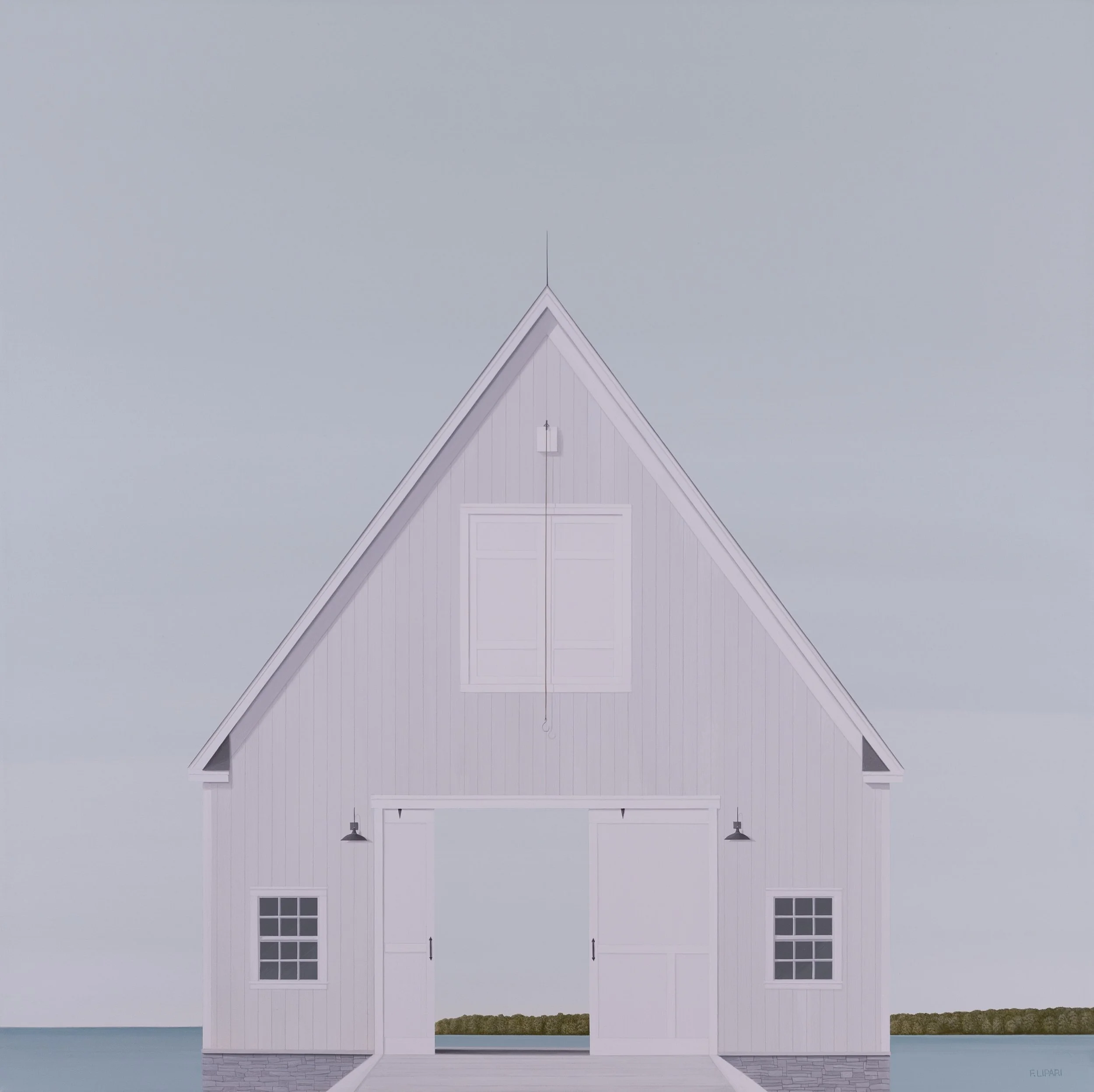   Headway  | 2023, 40 x 40 acrylic and watercolour pencil on canvas  