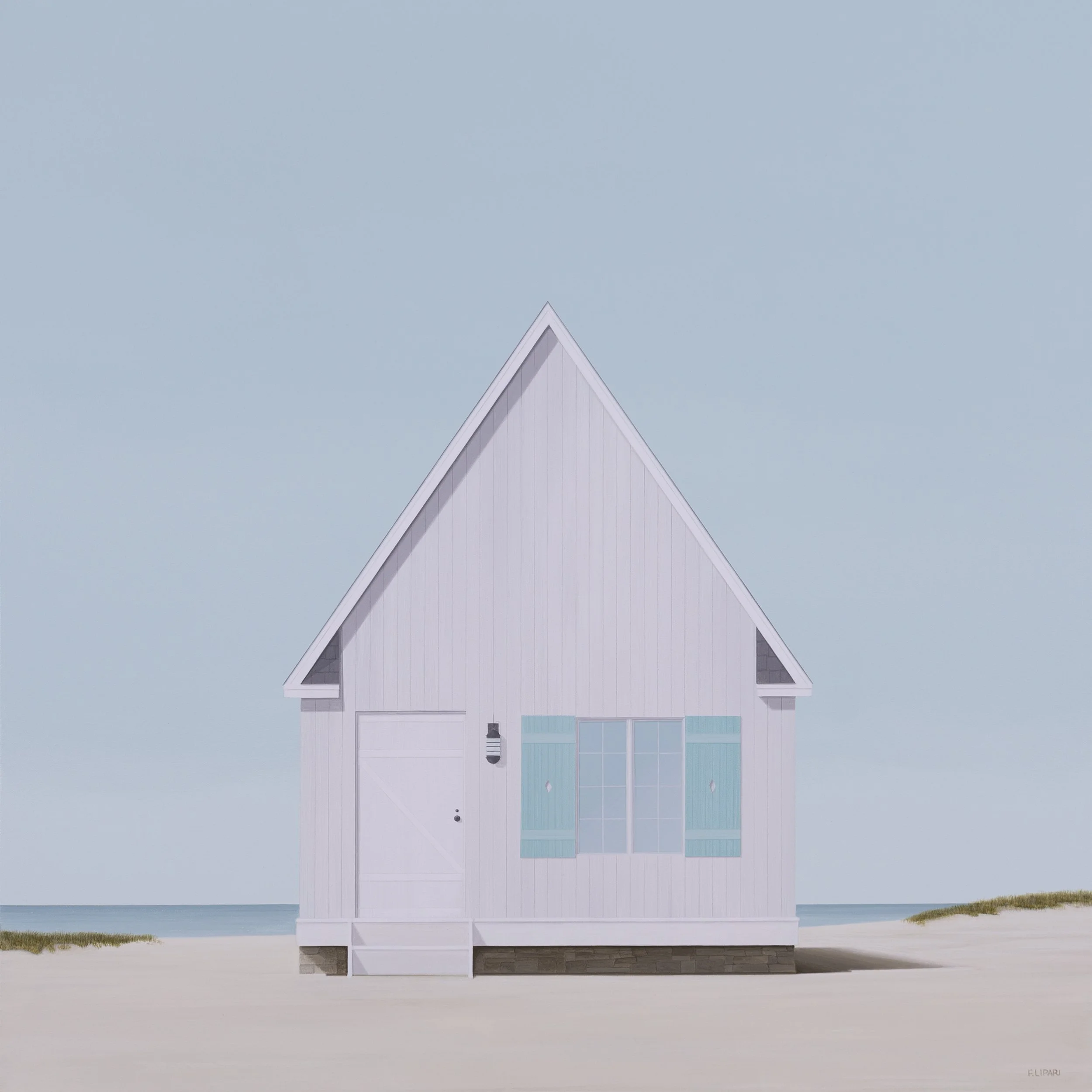   Ocean-Side  | 2023,  40 x 40 acrylic and watercolor pencil on canvas 