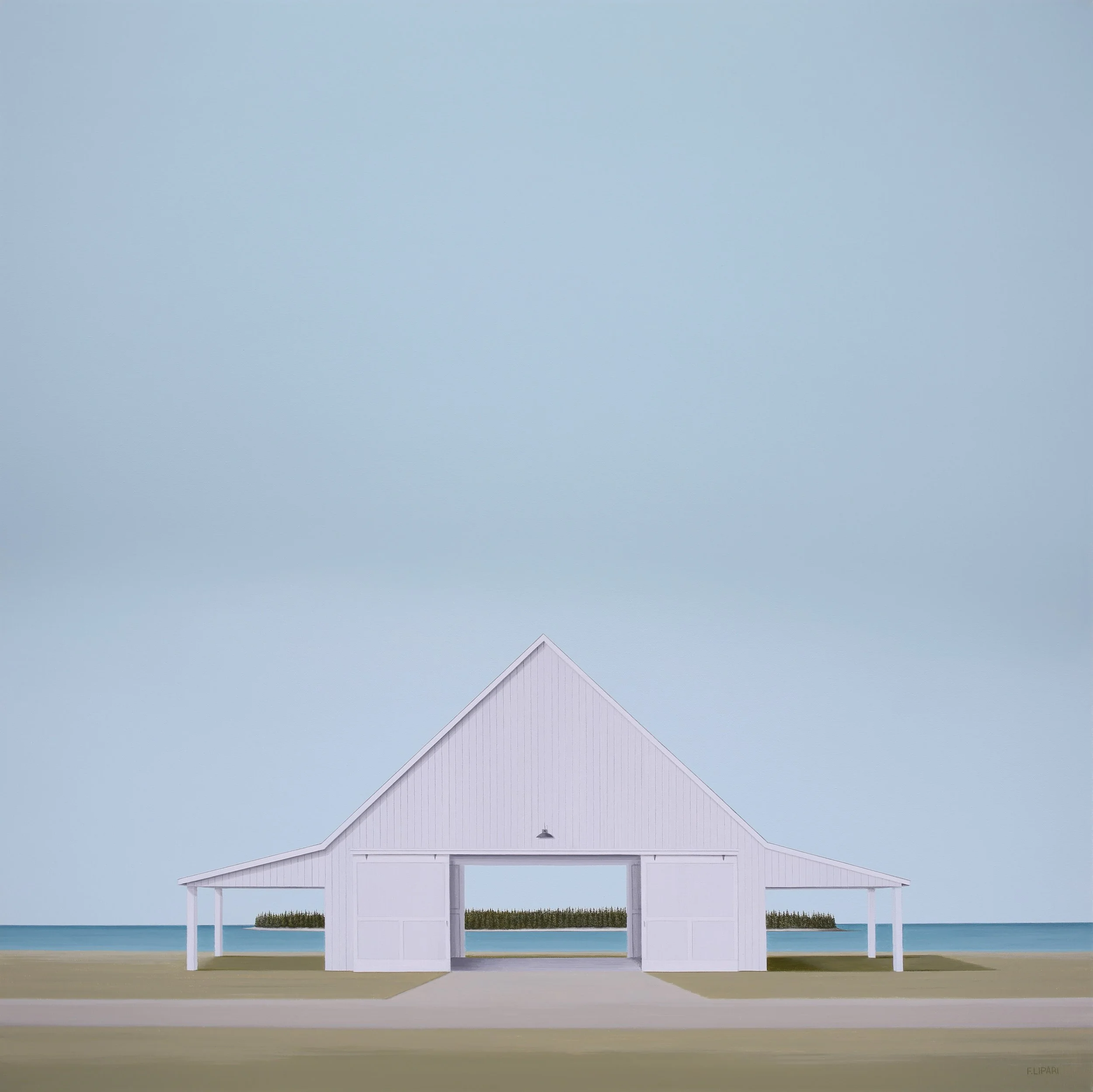   Tranquil  | 2023, 40 x 40 acrylic and watercolor pencil on canvas 