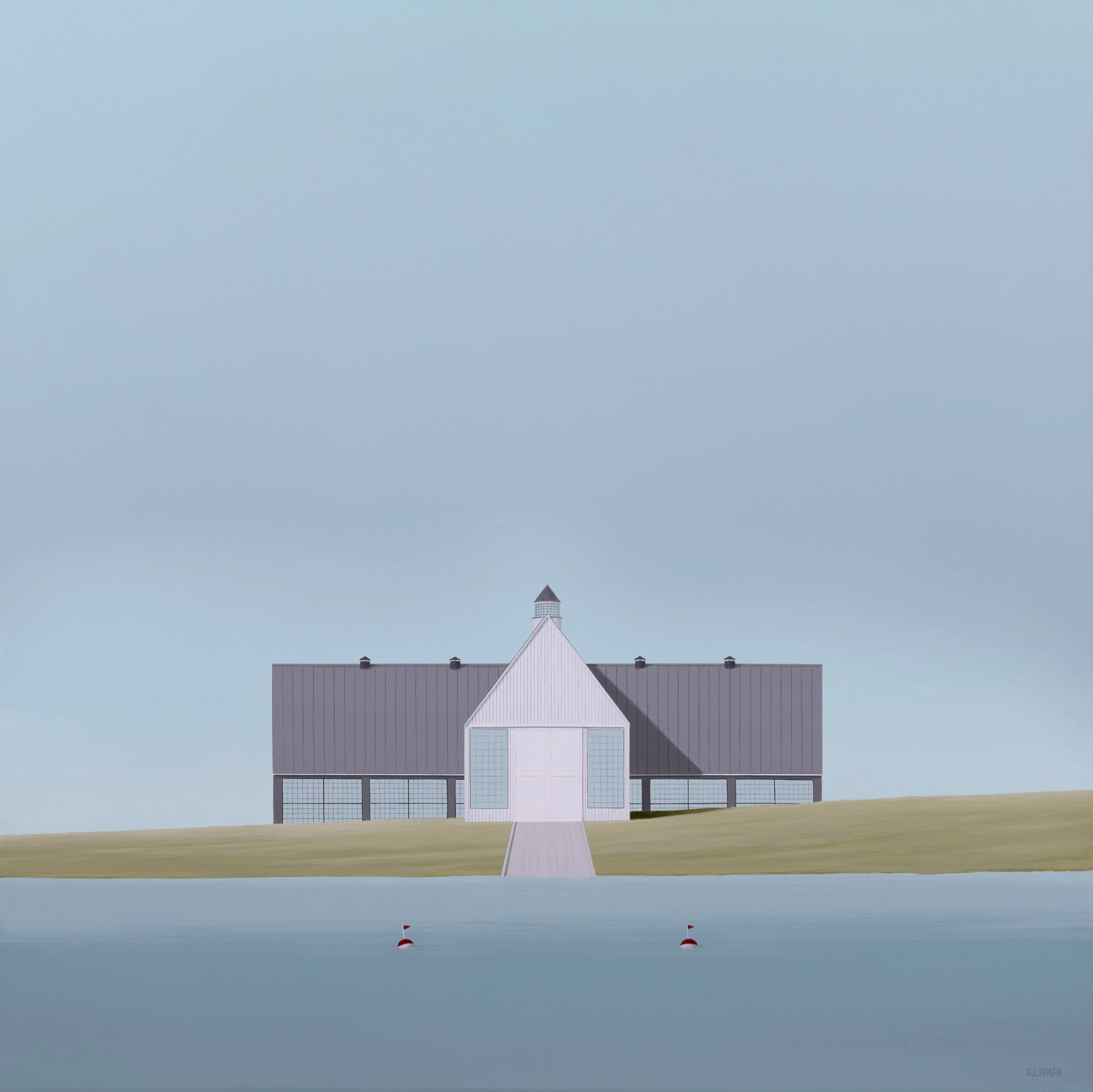   Marine Works  | 2023, 40 x 40 acrylic and watercolor pencil on canvas 