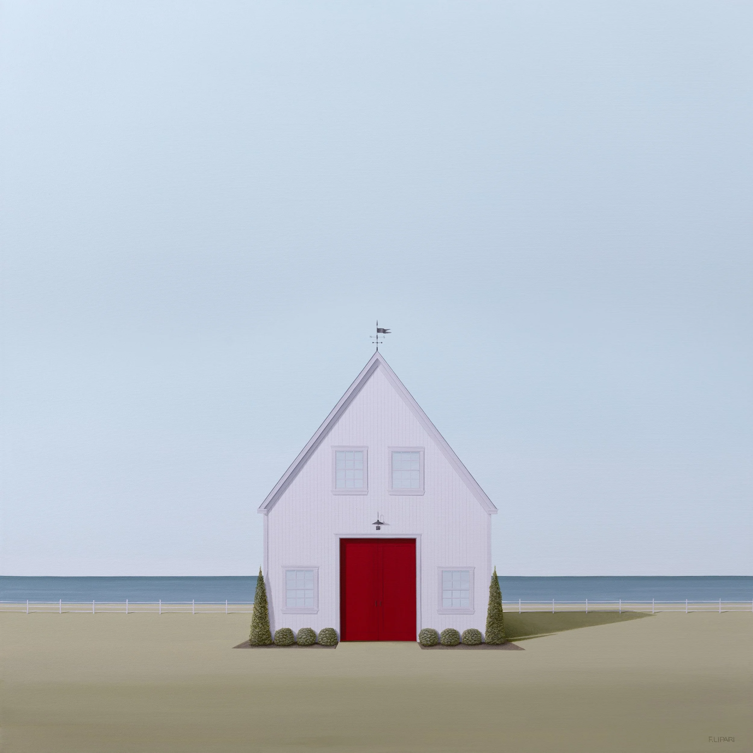   Red Robe   | 2024, 40 x 40 acrylic and watercolor pencil on canvas  