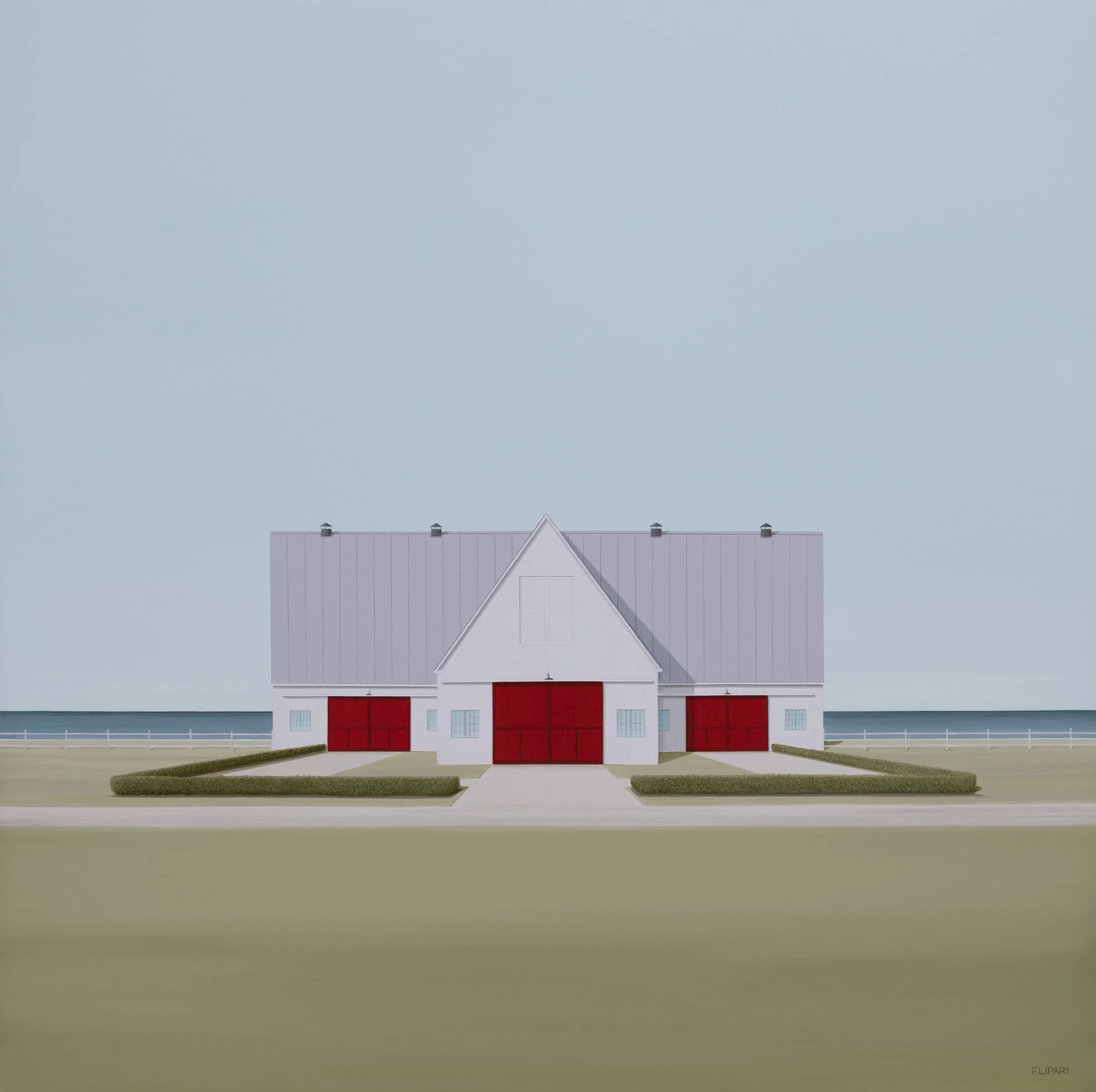   Triple Red   | 2024,  40 x 40 acrylic and watercolor pencil on canvas 