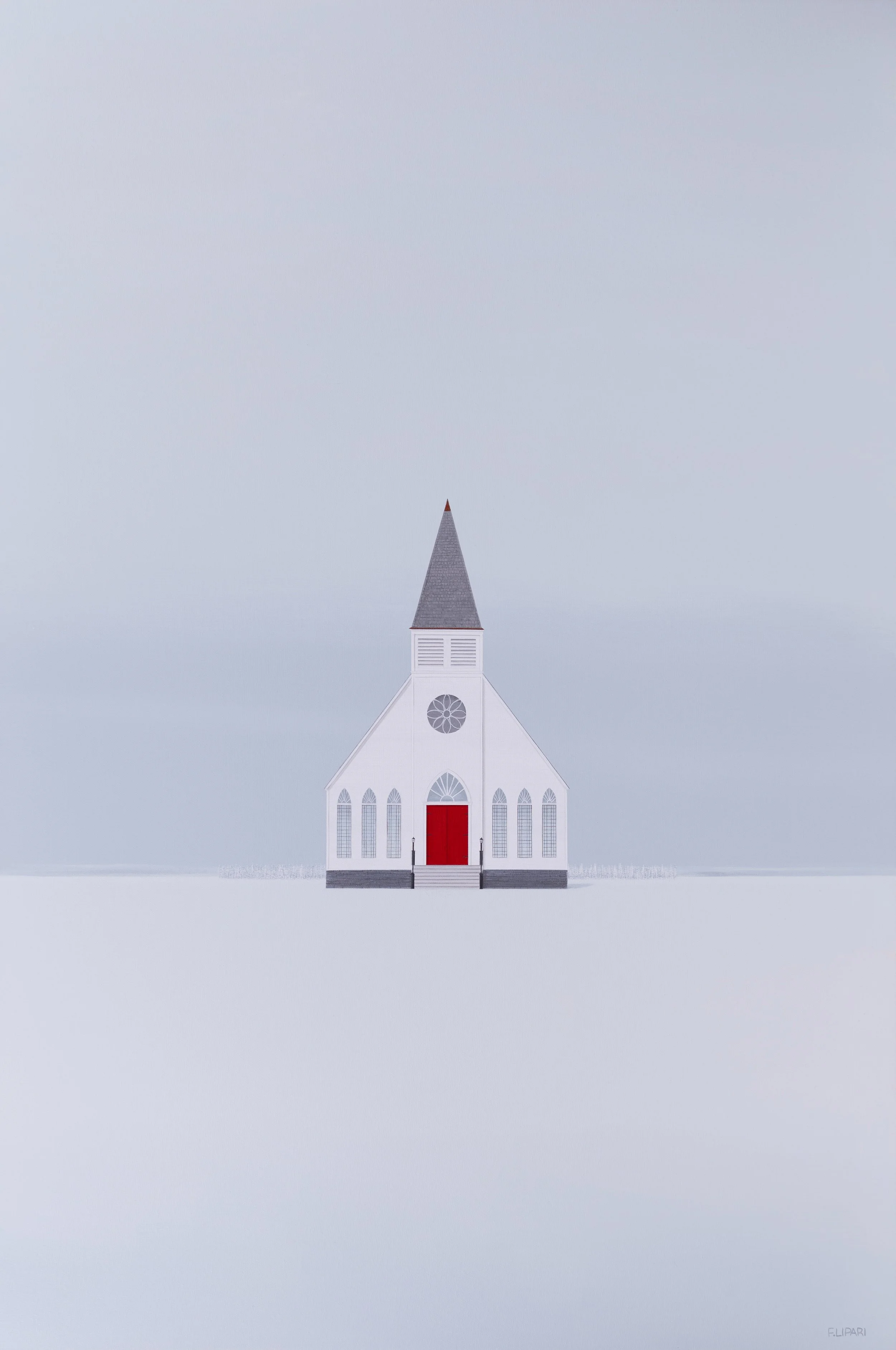   Cardinal Red  | 2024, 32 x 48 acrylic and watercolor pencil on canvas. 