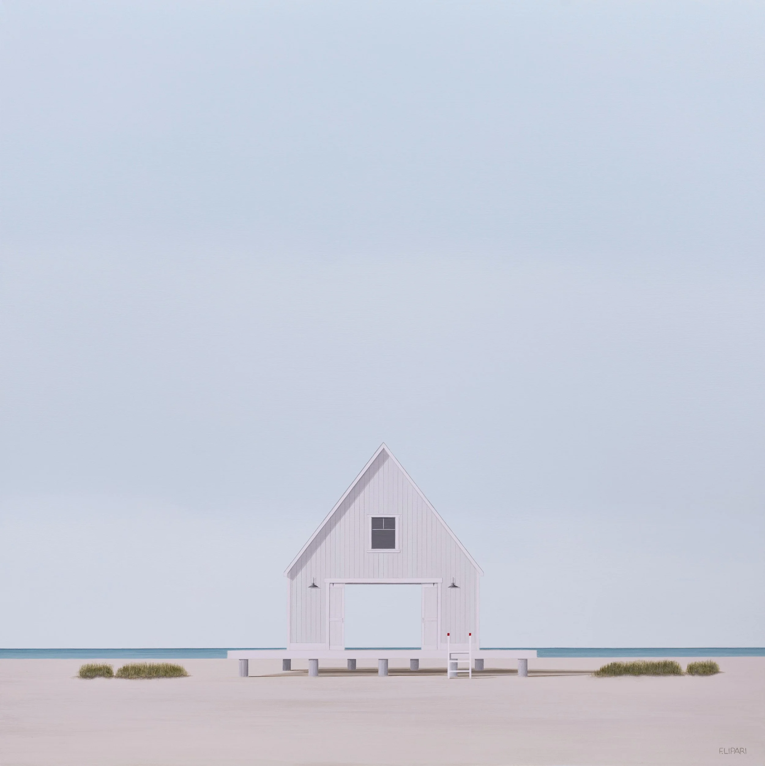   Out and About  | 2024, 40 x 40 acrylic and watercolor pencil on canvas 