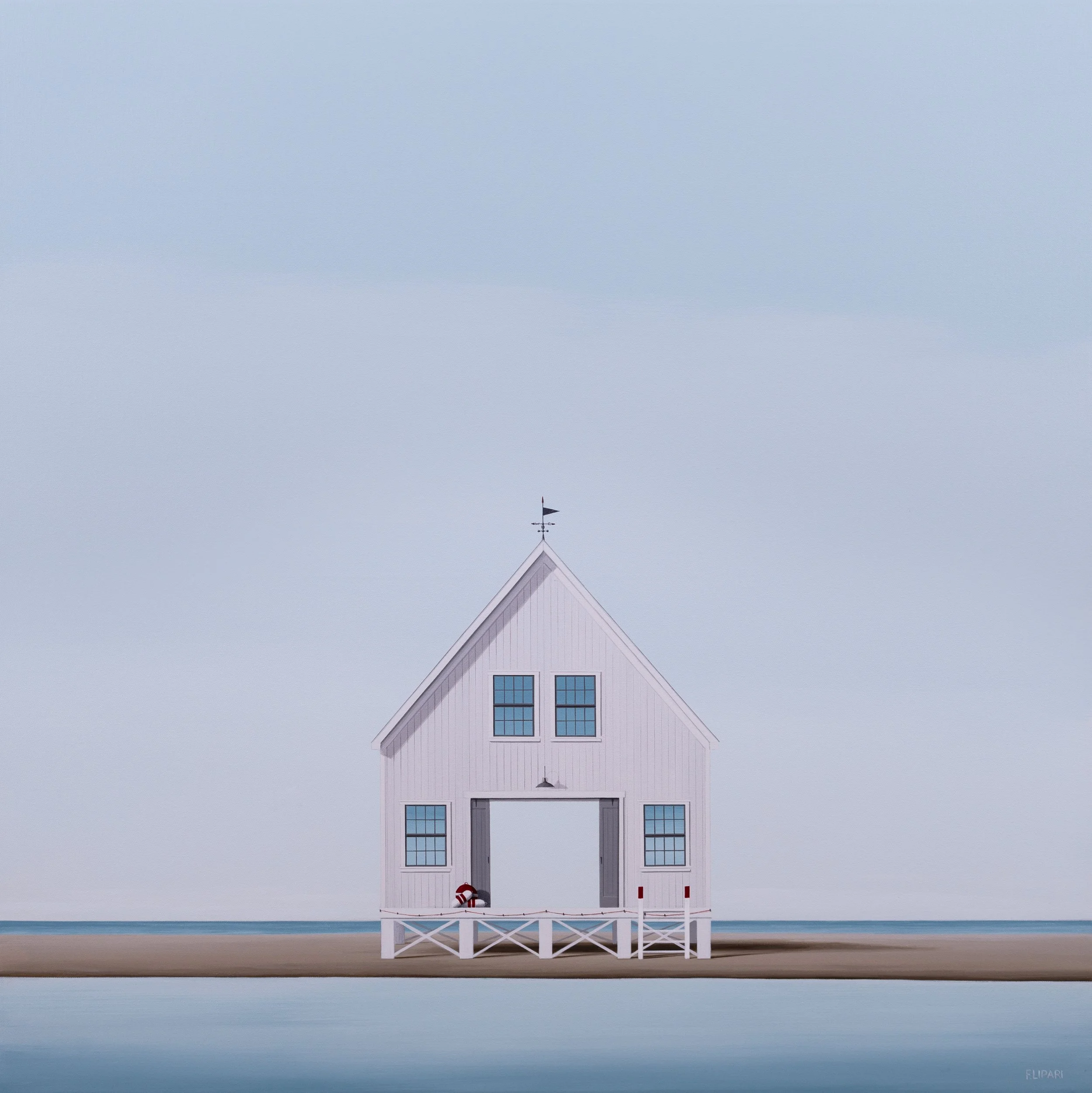   Expectations  | 2024, 40 x 40 acrylic and watercolor pencil on canvas. 