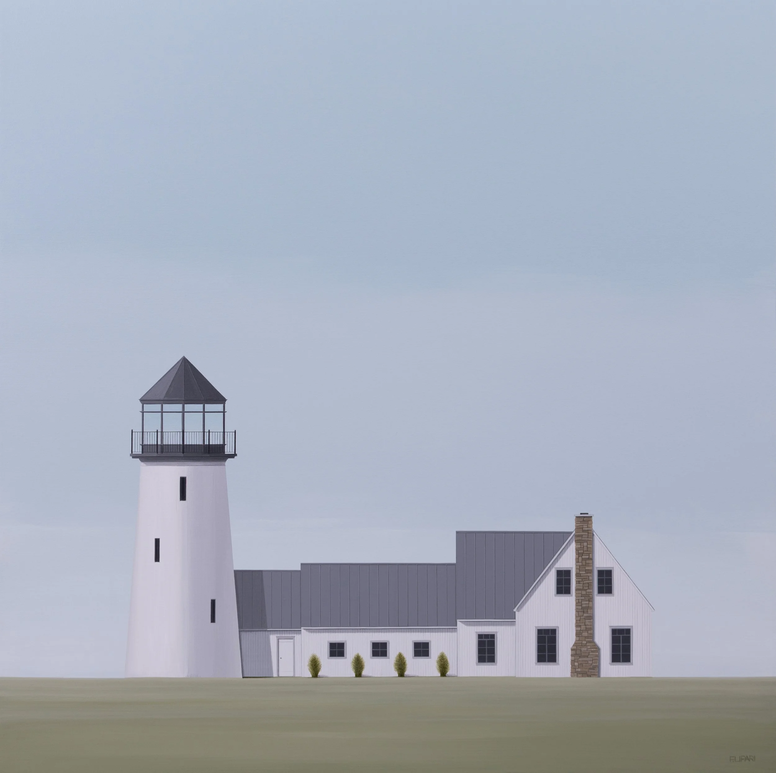   Beacon  | 2025,  40 × 40 acrylic and watercolor pencil on canvas 