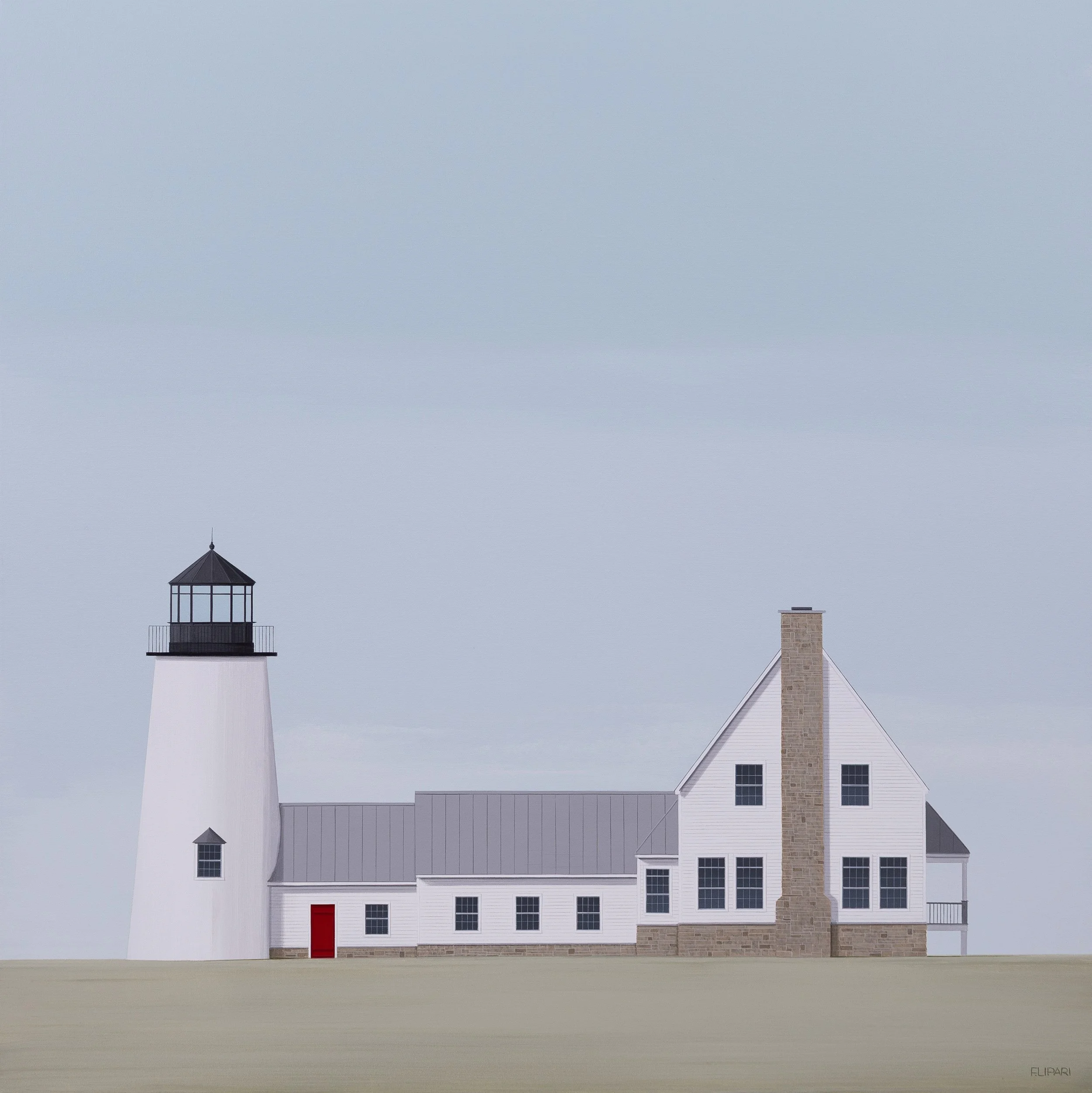   Signal  | 2025,  40 × 40 acrylic and watercolor pencil on canvas 