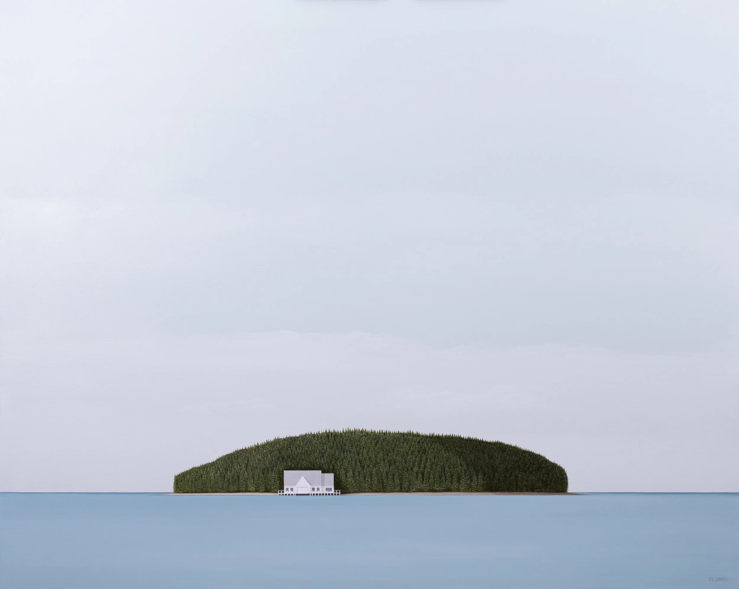   Retreat  | 2025, 48×60 acrylic and watercolor pencil on canvas 