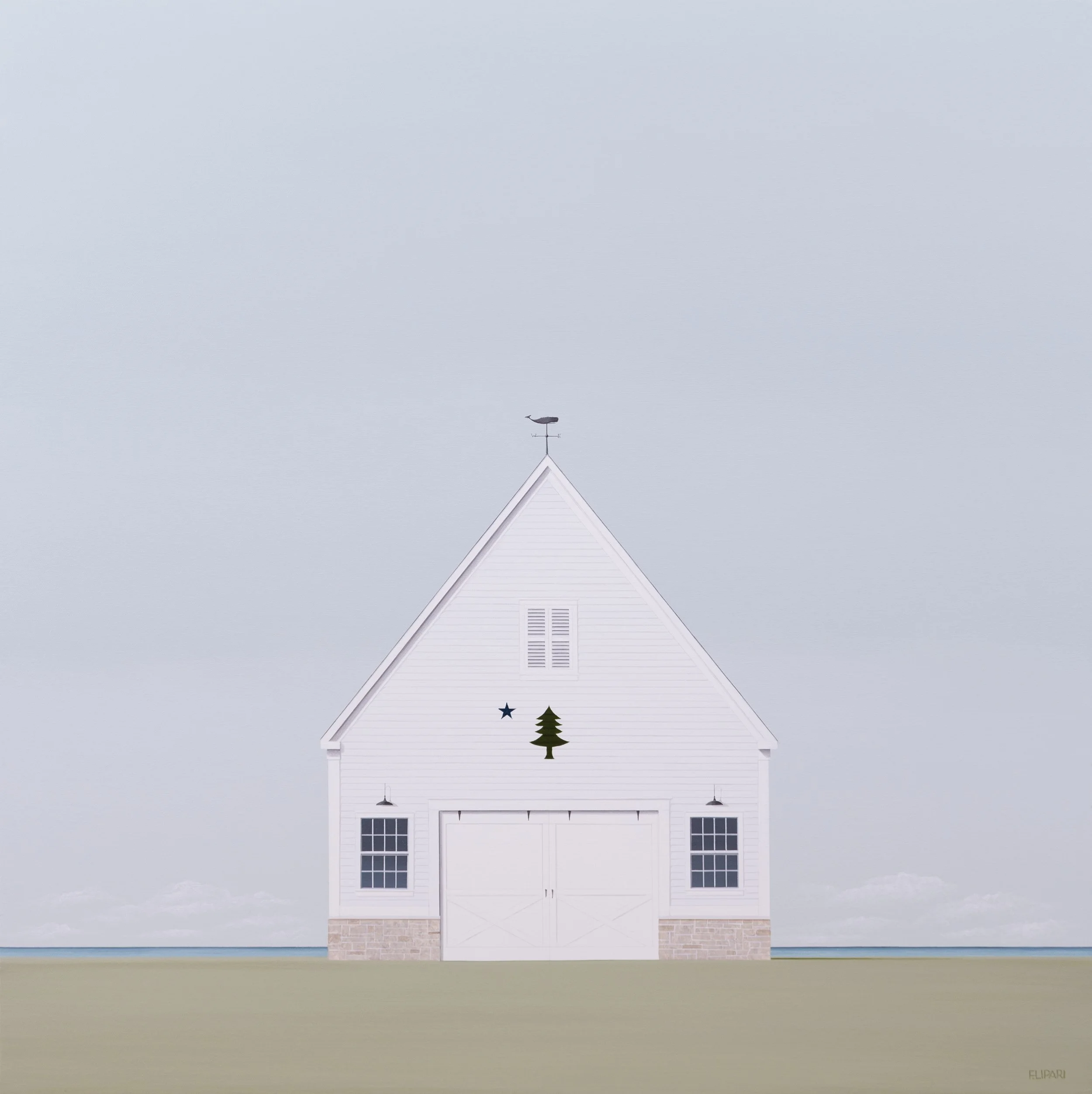   Northeastener  | 2025, 40 × 40 acylic and watercolor pencil on canvas 