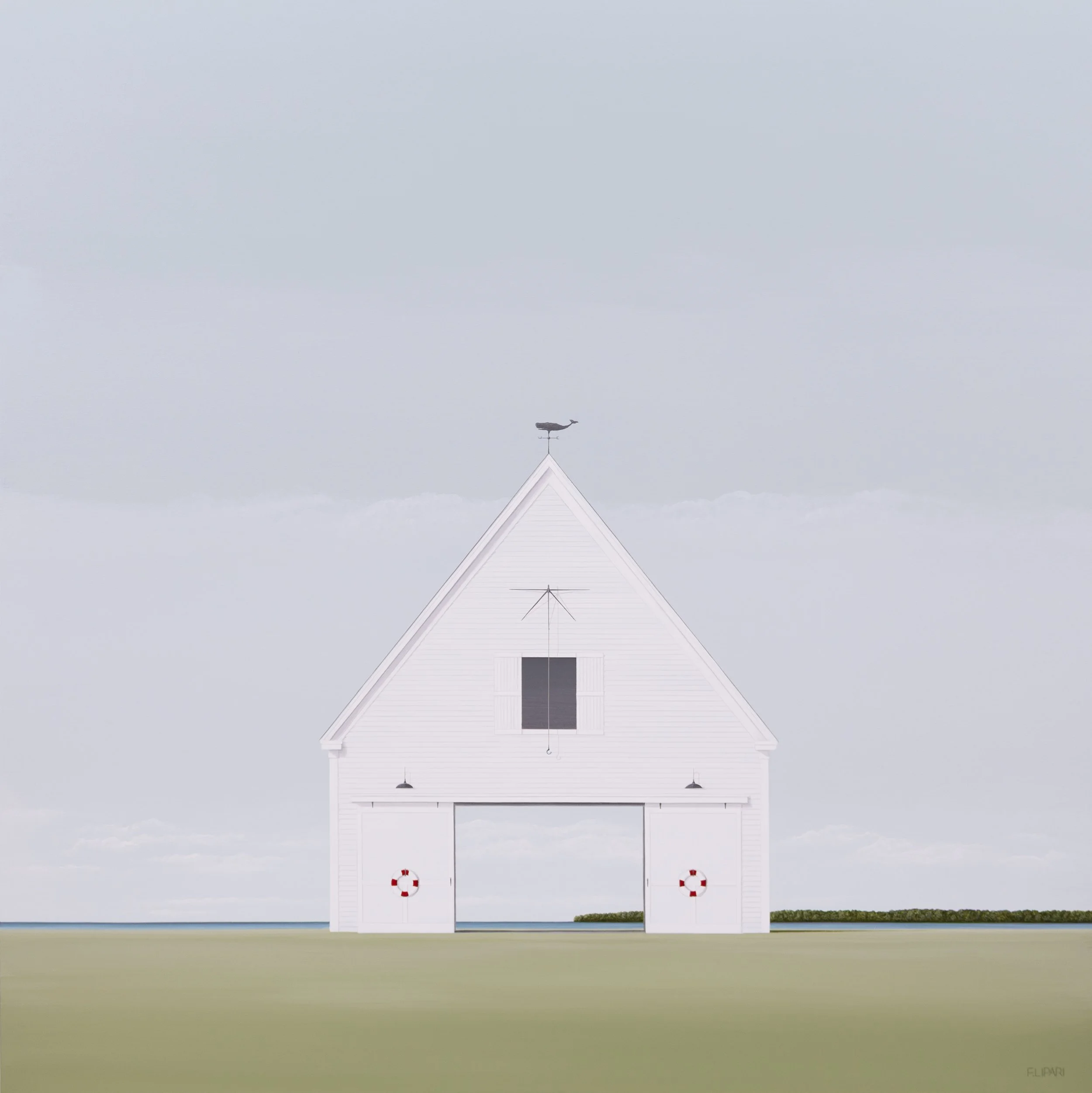   Floatacious  | 2025, 40 × 40 acrylic and watercolor pencil on canvas 