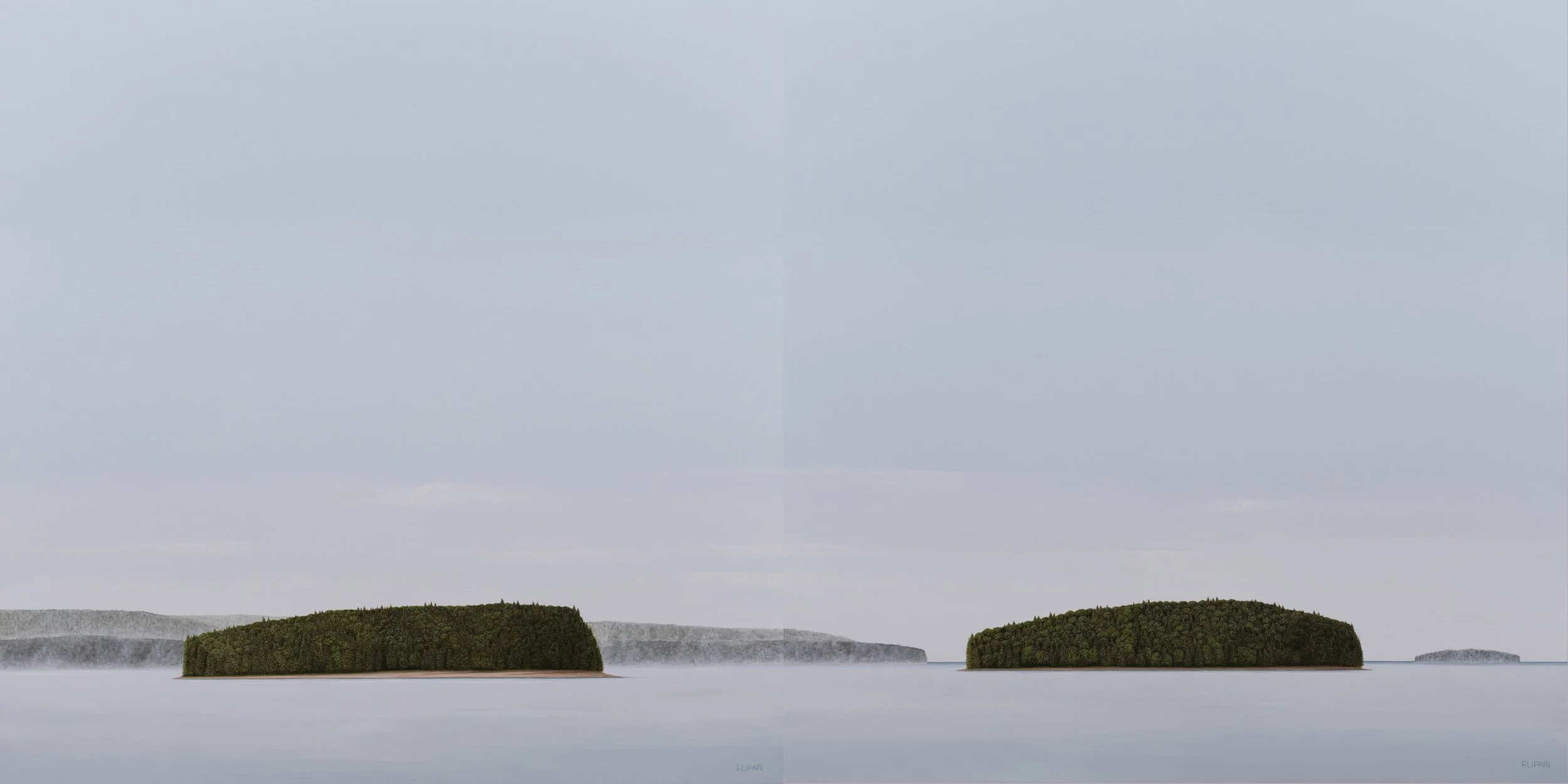   Islands 1 &amp; 2  | 2026, 80 × 40 acrylic on canvas  