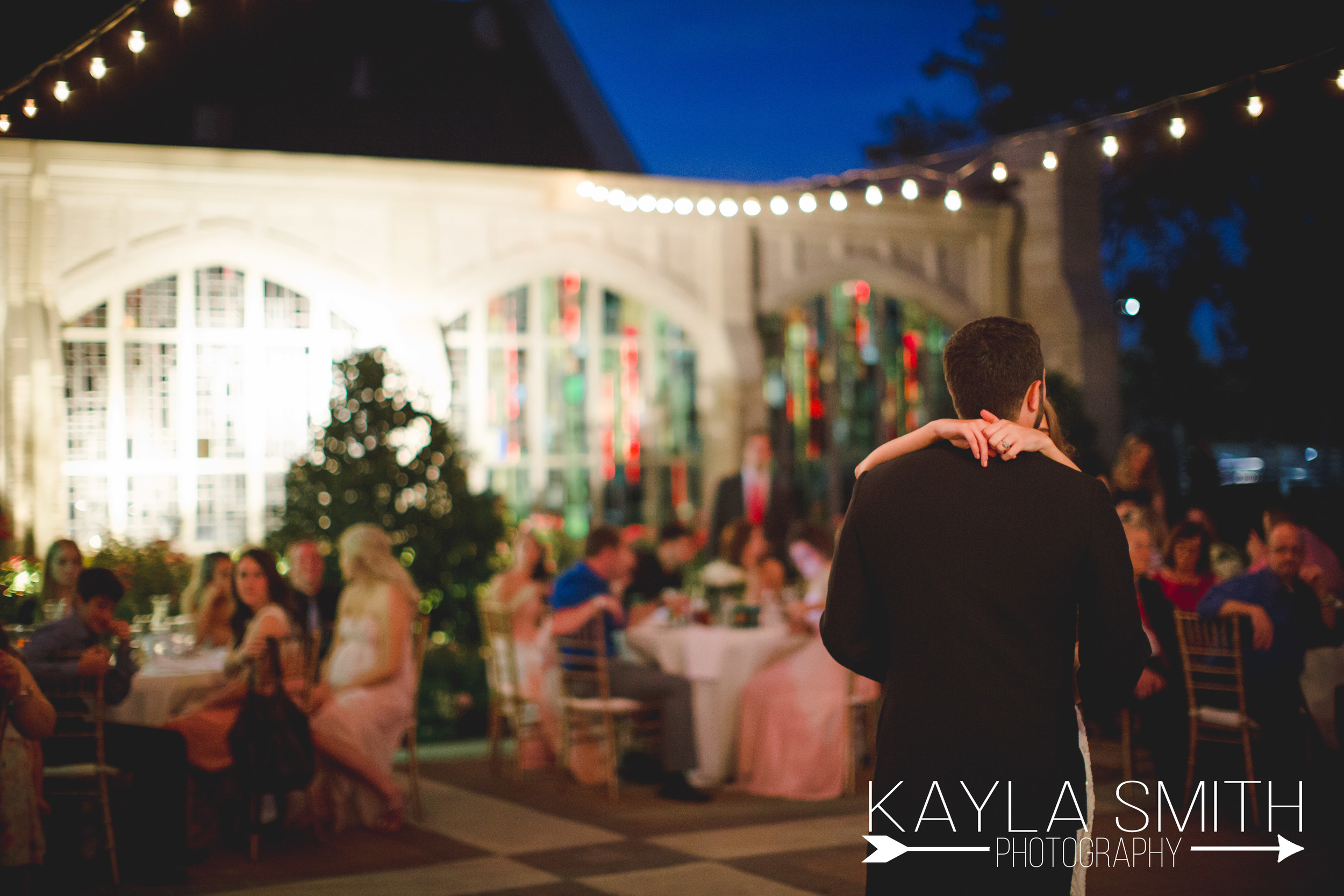 The Belltower Chapel and Garden in Fort Worth has an amazing reception patio with plenty of light. 
