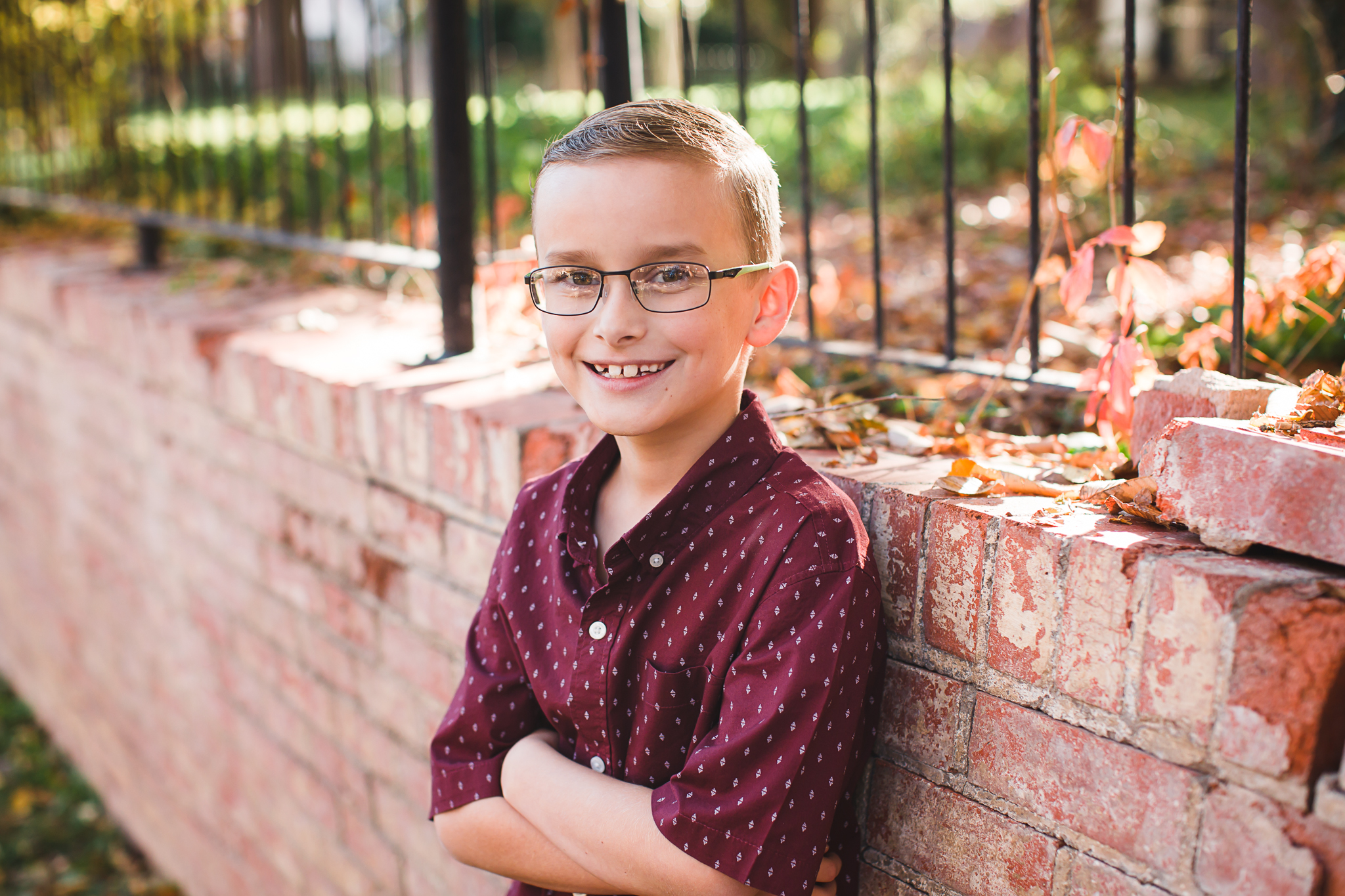 The Wisdom Family | Fall Family Photos in the Wolflin Neighborhood