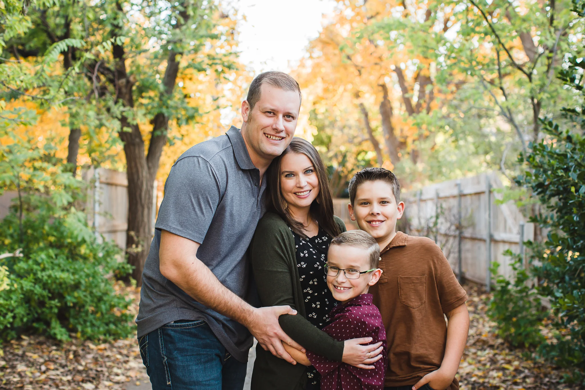The Wisdom Family | Fall Family Photos in the Wolflin Neighborhood