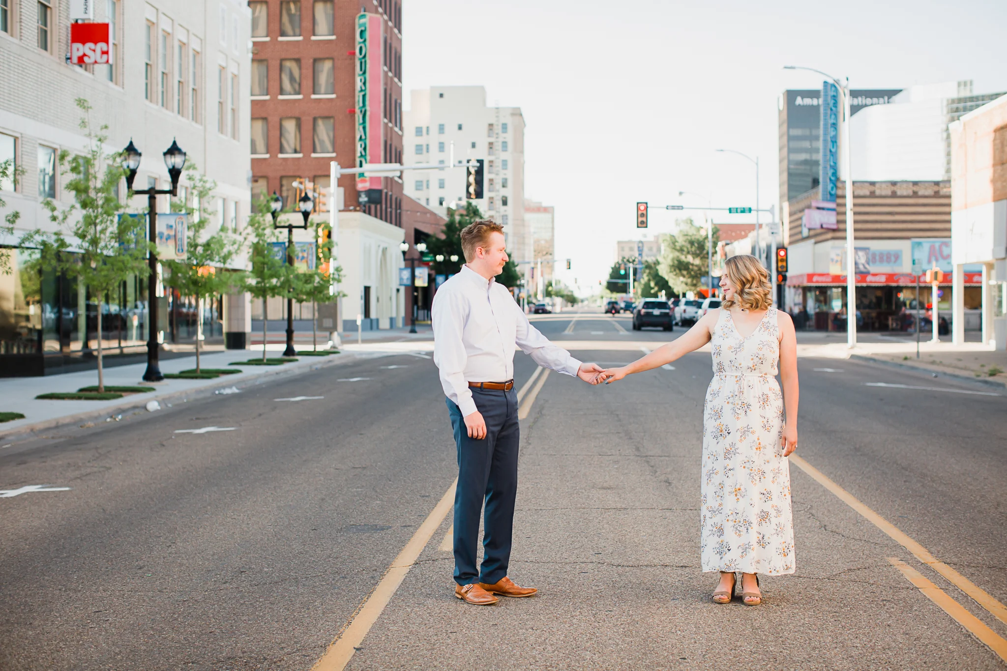 Ben + Kara | Downtown Amarillo Engagement Photos with Urban Vibes