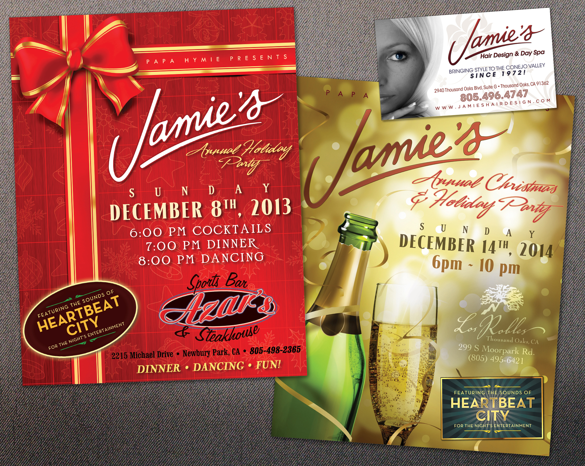 Jamie's Hair Design Holiday Flyers & Business Card