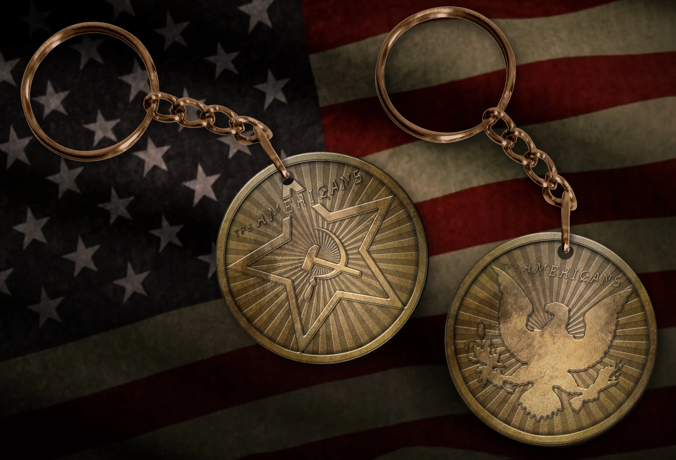The Americans Metal Keychain Coin concept