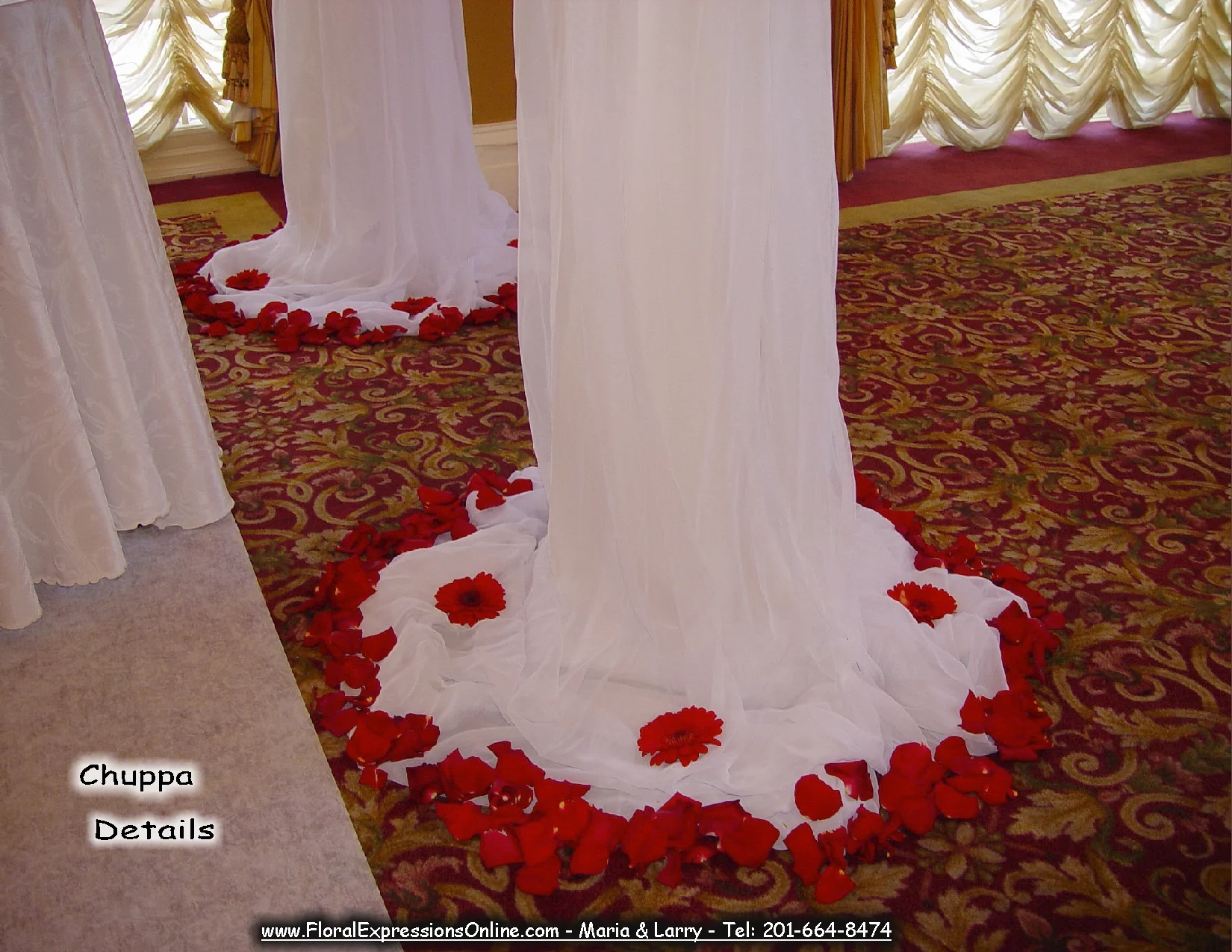 White Chiffon Draped Chuppa